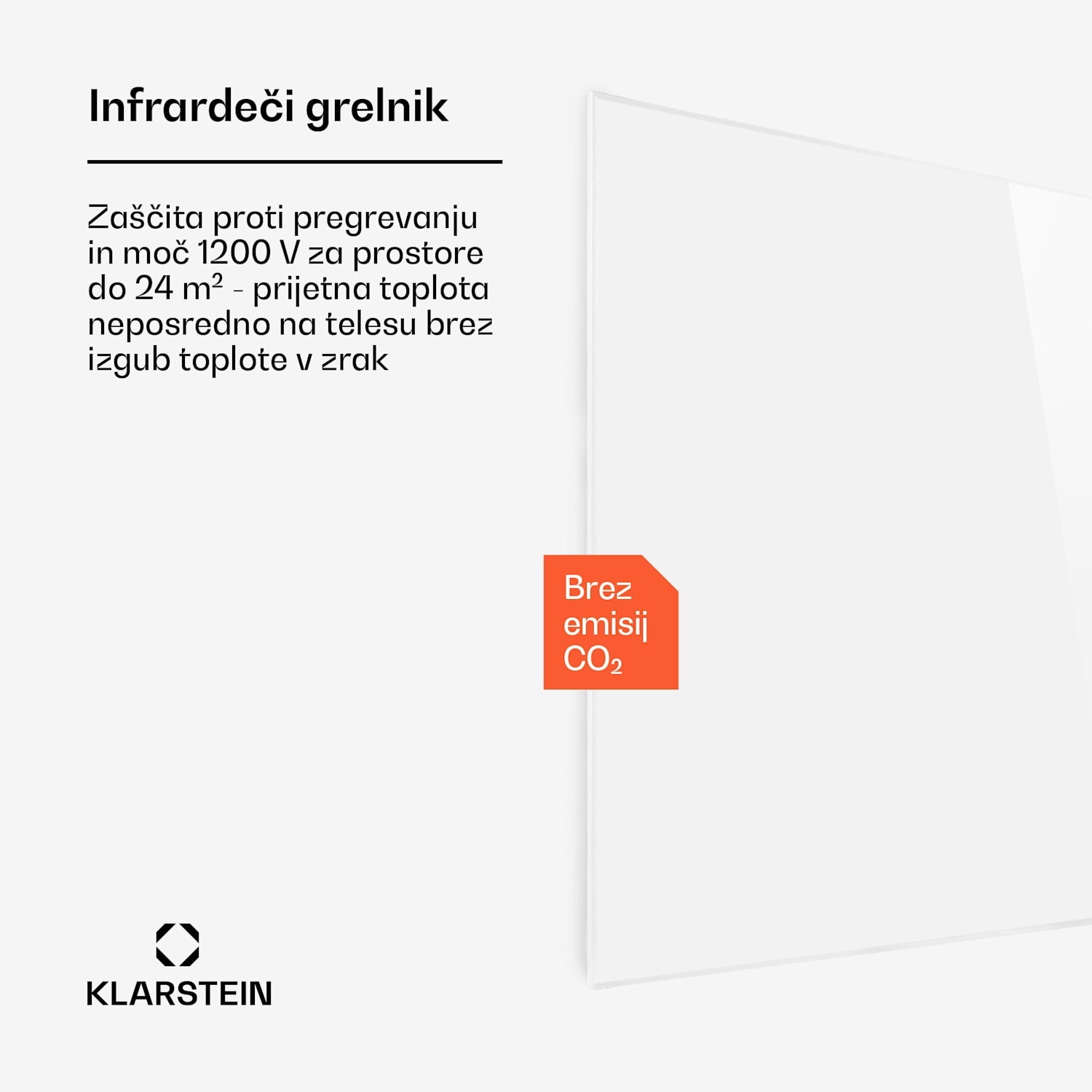 Wonderwall 120 Infrardeči grelnik, 120x100cm, 1200W, Časovnik, IP24 1200 W