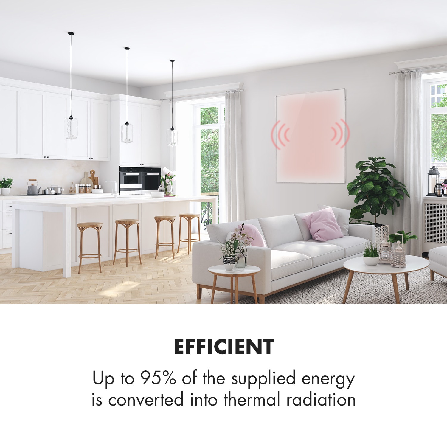 Wonderwall 120 Aquecedor de Infravermelhos 120x100cm 1200W Temporizador IP24 1200 W