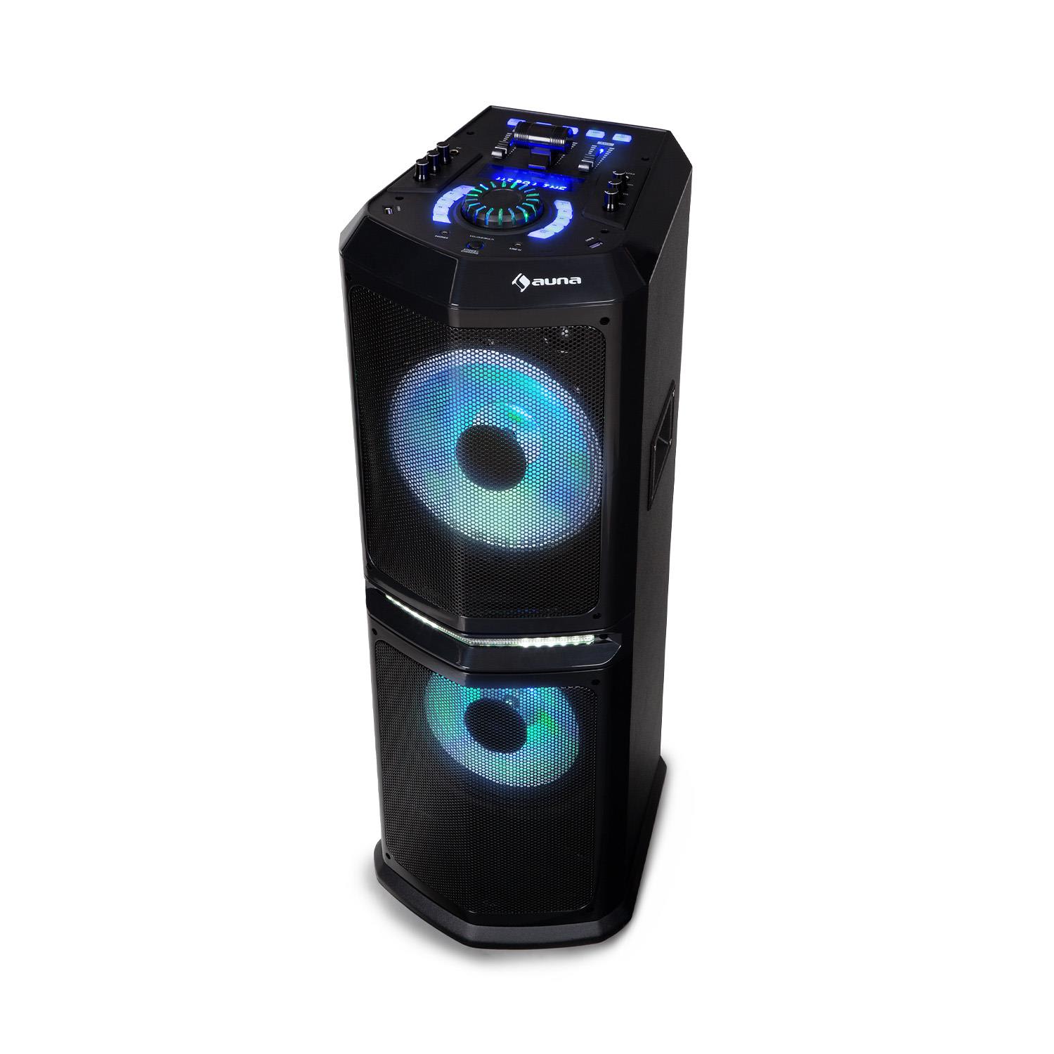 Clubmaster 8000 party-audiosysteem, tot 8000 Watt p.m.p.o. 2x10" woofer 2 x 10" subwoofer