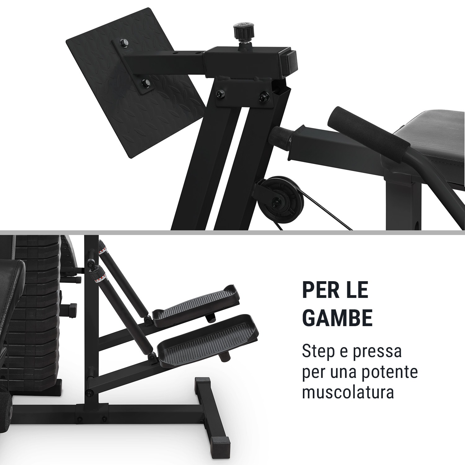 Ultimate Gym 9000 Stazione Fitness, 7 stazioni, 100 kg, Pila di pesi, nero Nero