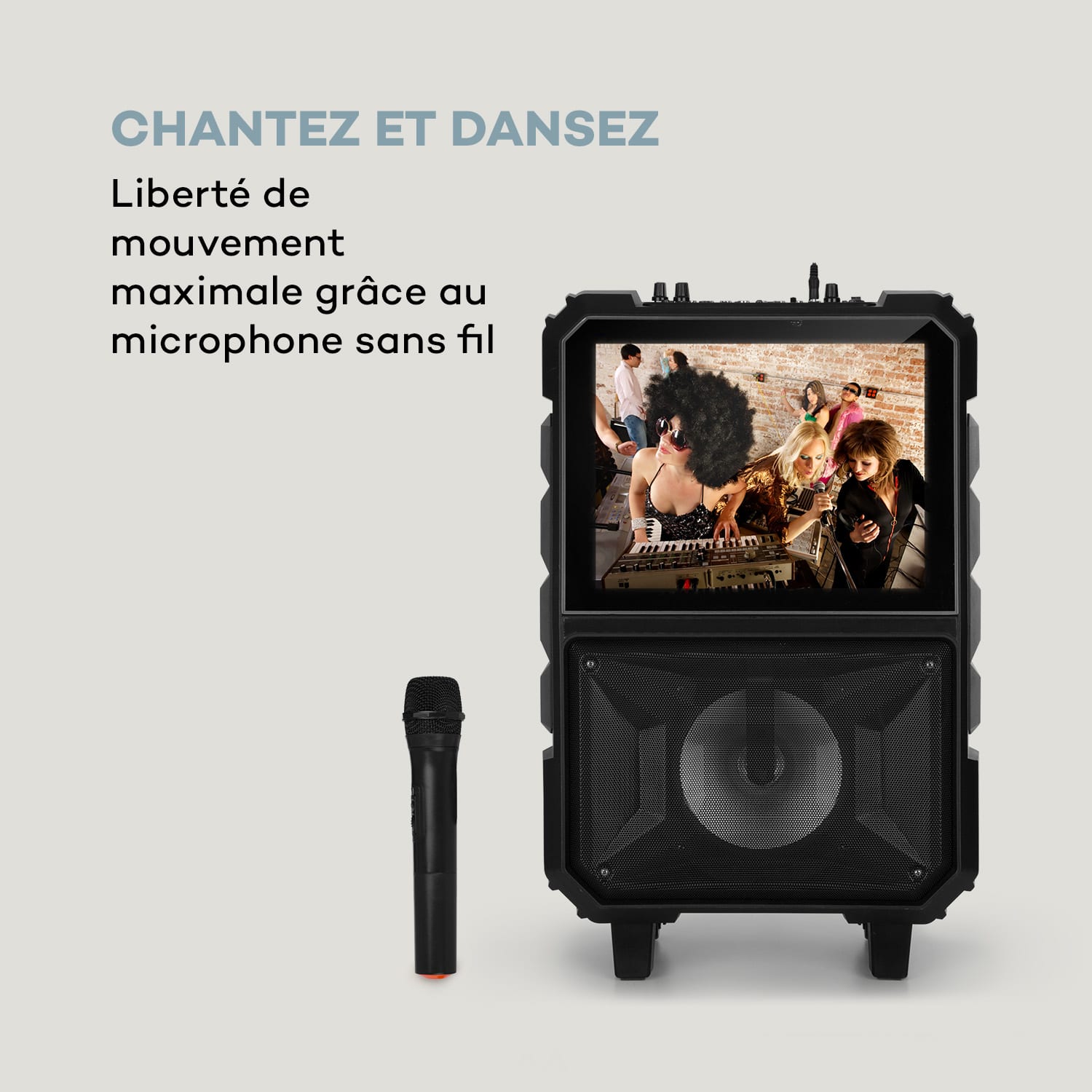 CenterStage 8 mobiele karaokeluidspreker 40W 14,1" display draadloze micro 