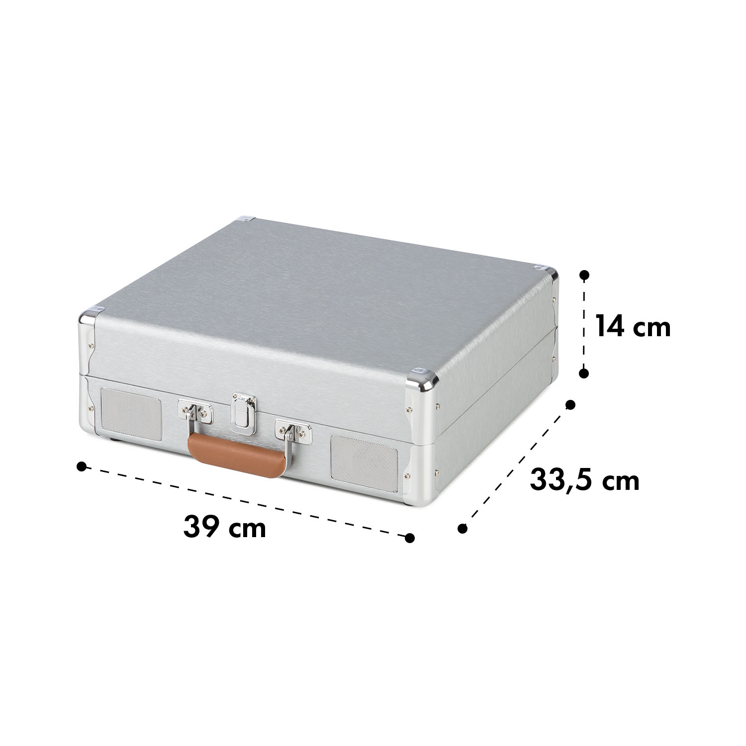 Billy Bob Tocadiscos con BT Altavoz estéreo Bluetooth plateado Plata