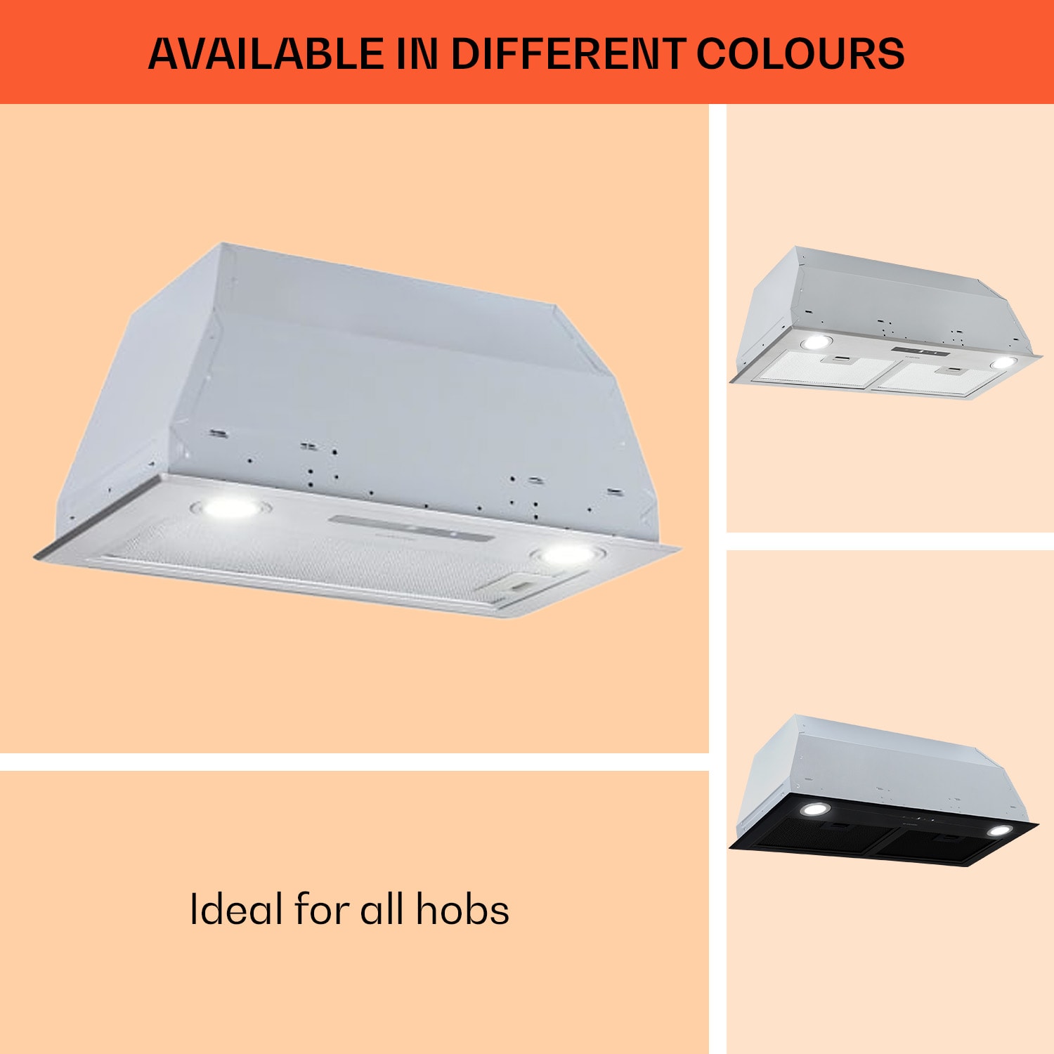 Paolo, okap kuchenny do zabudowy, wyciąg, 52 cm, 600 m³/h, LED, panel dotykowy, stal nierdzewna