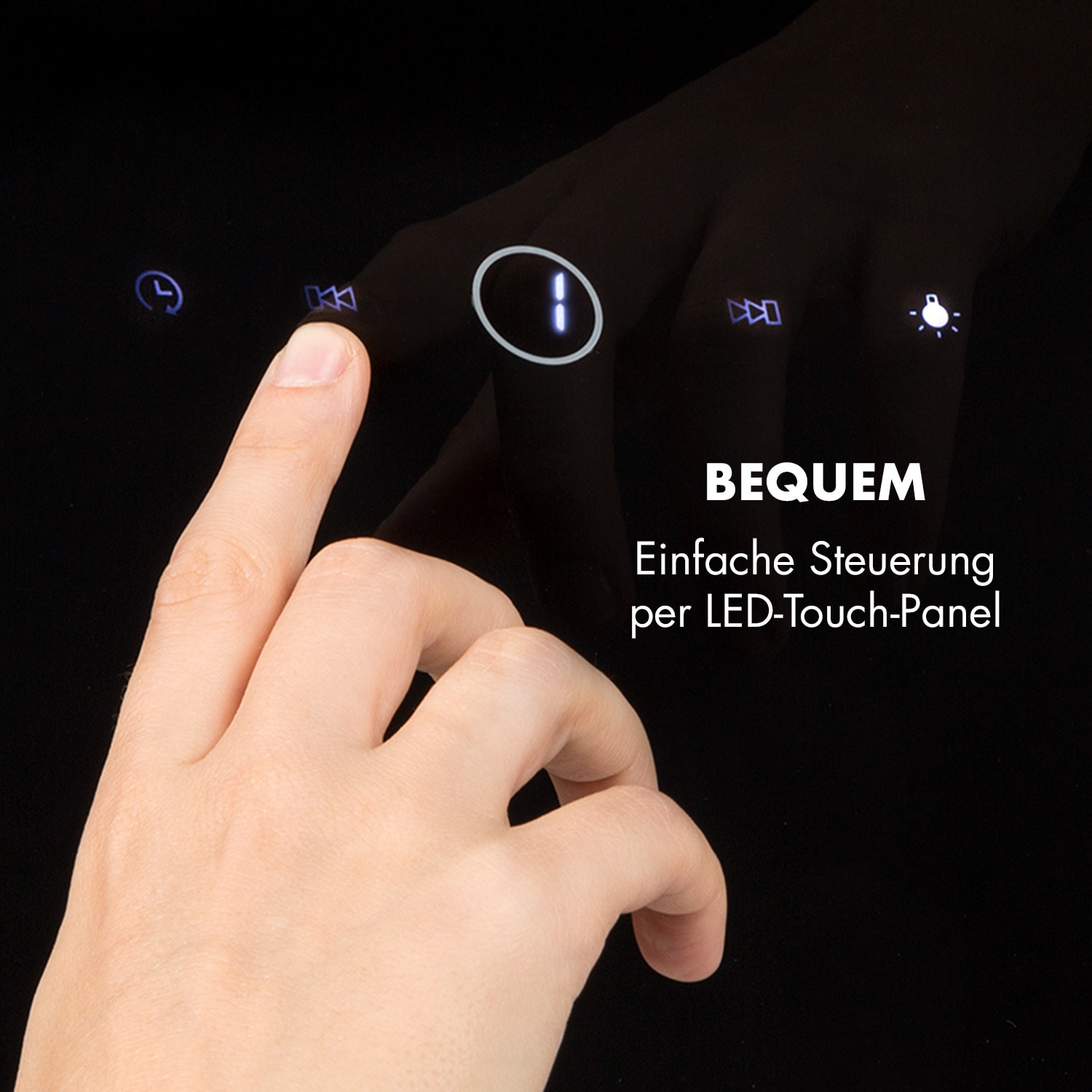 Laurel 60 Dunstabzugshaube 60cm Abluft: 350 m³/h LED Touch Glas 