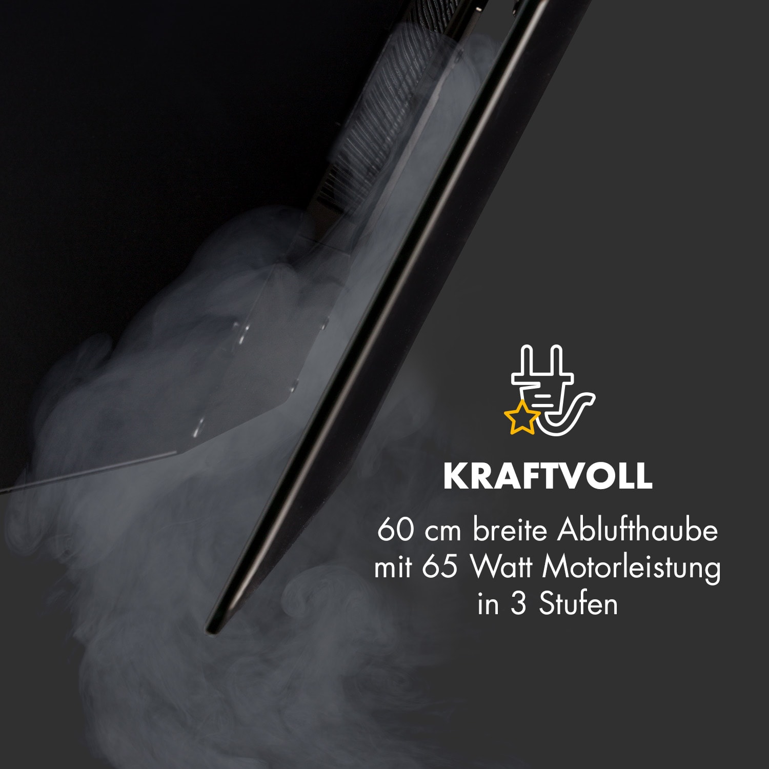 Laurel 60 Dunstabzugshaube 60cm Abluft: 350 m³/h LED Touch Glas 