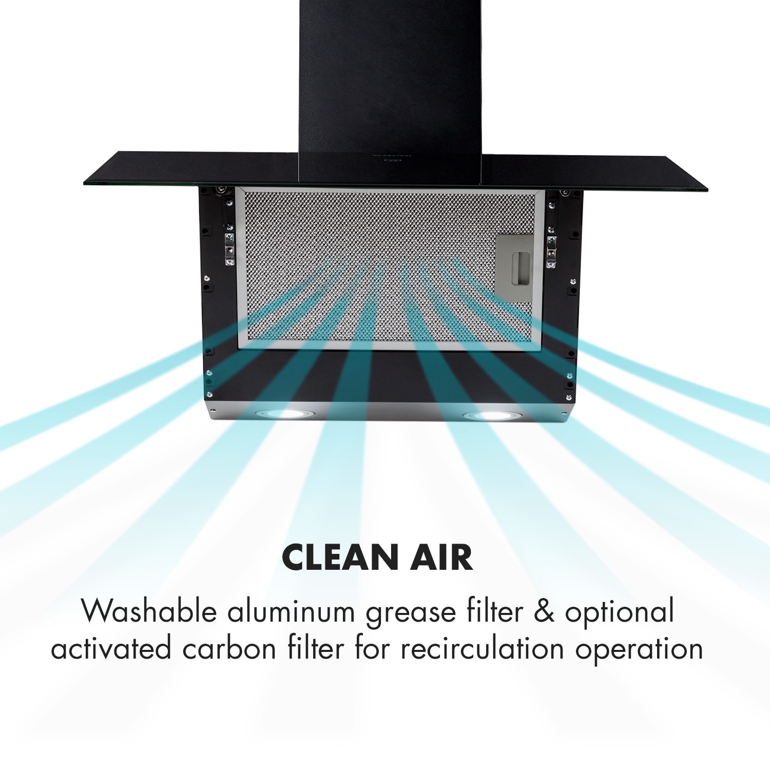 Laurel 60, kuhinjska napa, 60 cm, 350 m³/h, LED, črna 