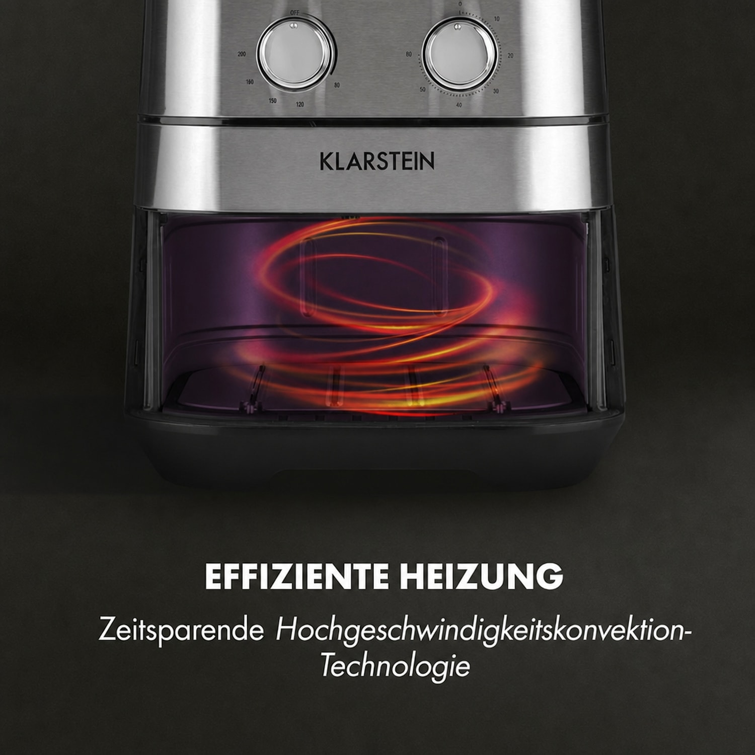 AeroVital Heißluftfritteuse 1700W 5 Liter Timer Edelstahl silber 