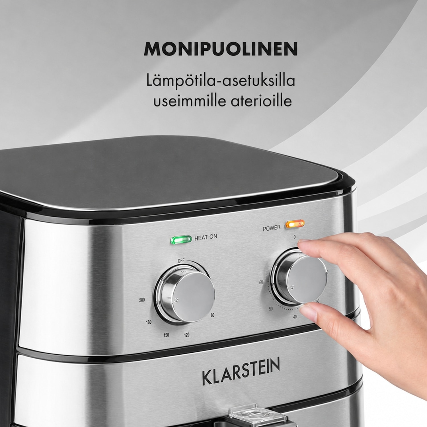 AeroVital kuumailmakeitin 1700 W 5 l ajastin ruostumatonta terästä hopeanvärinen 