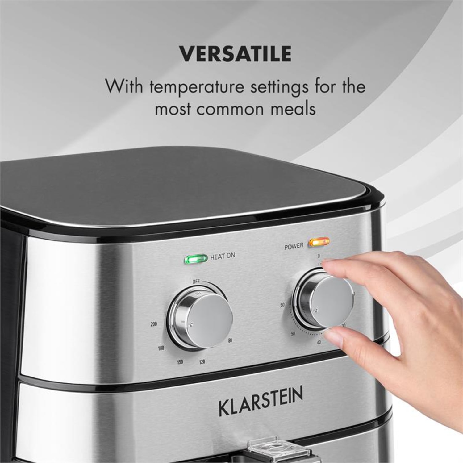 AeroVital Fritadeira a Ar Quente 1700W 5 Litros Temporizador Aço Inoxidável Prateada 