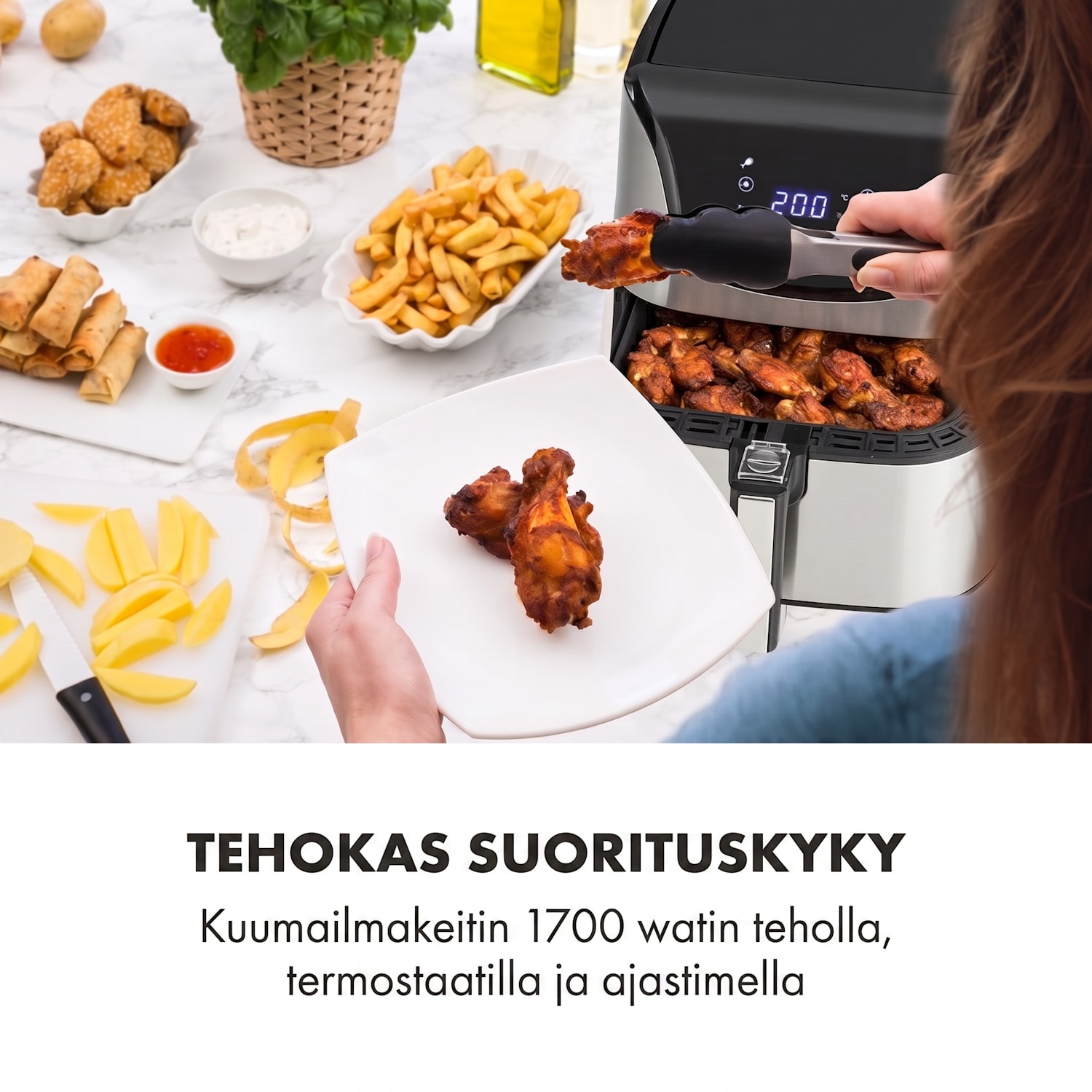 Aero Vital deluxe kuumailmakeitin 1700 W 5 litraa ruostumatonta terästä hopeanvärinen Deluxe | Hopea Metallinen