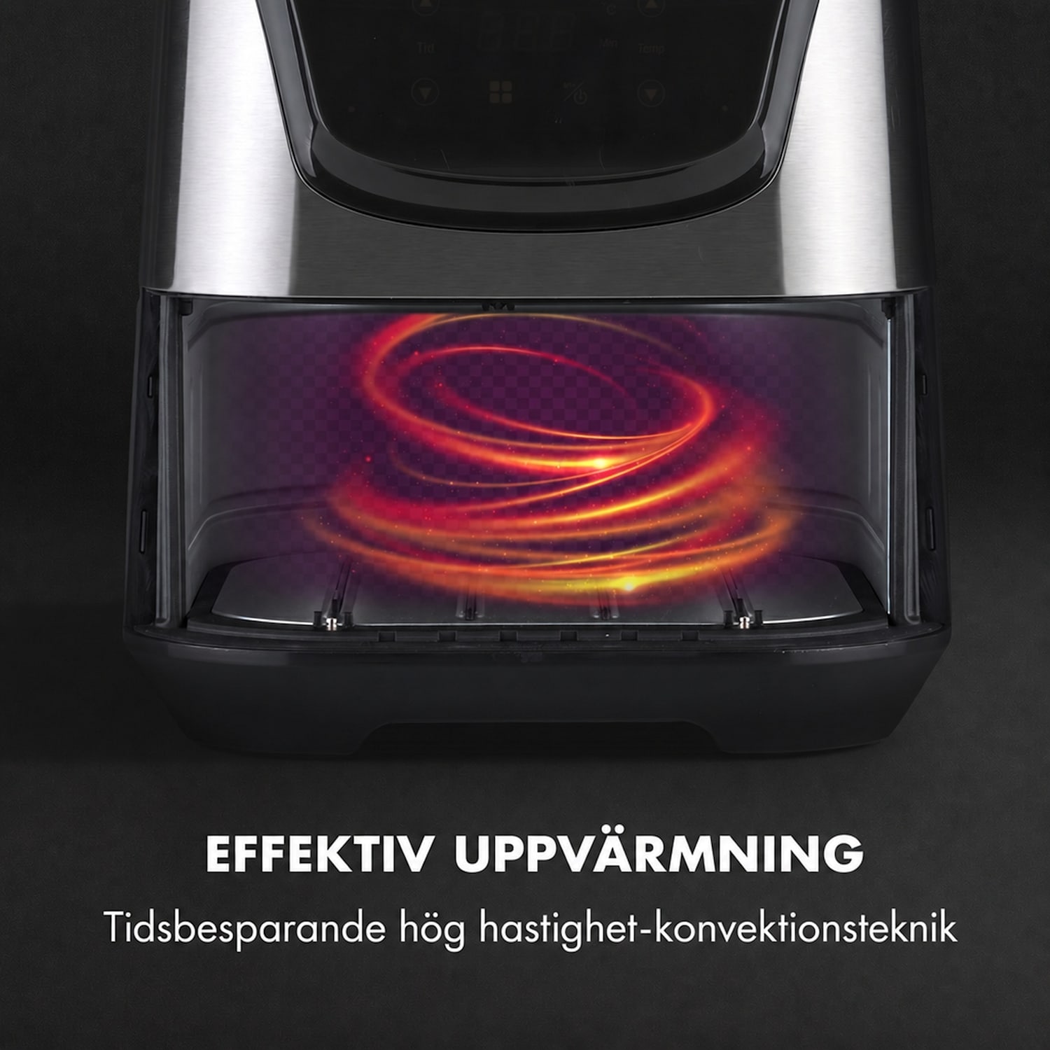 AeroVital Deluxe Varmluftsfritös 1700 watt 5 liter ädelstål Deluxe | Silver Metallic
