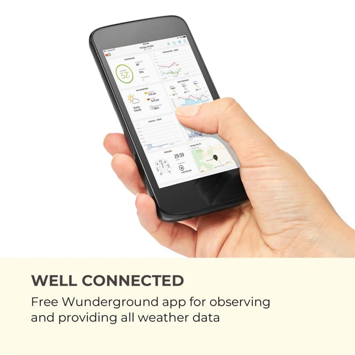 Huygens professioneel weerstation 6-in-1 kleurendisplay WiFi app 
