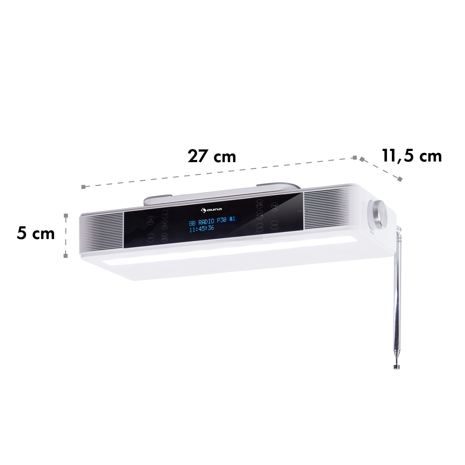 KR-140, radio kuchenne, Bluetooth, handsfree, LED oświetlenie, białe