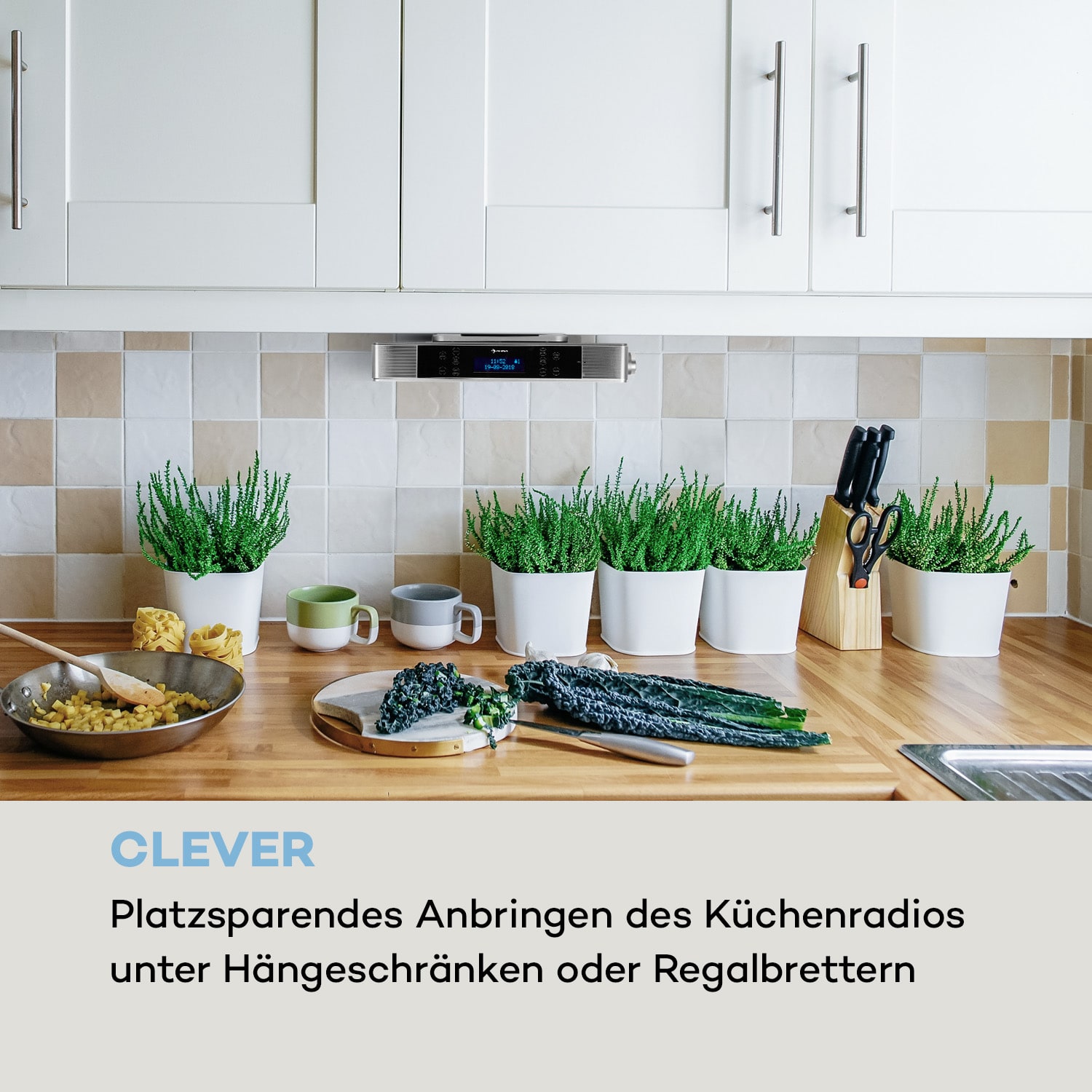KR-140 Küchenradio DAB+/UKW/BT Freisprechfunktion LED-Beleuchtung 