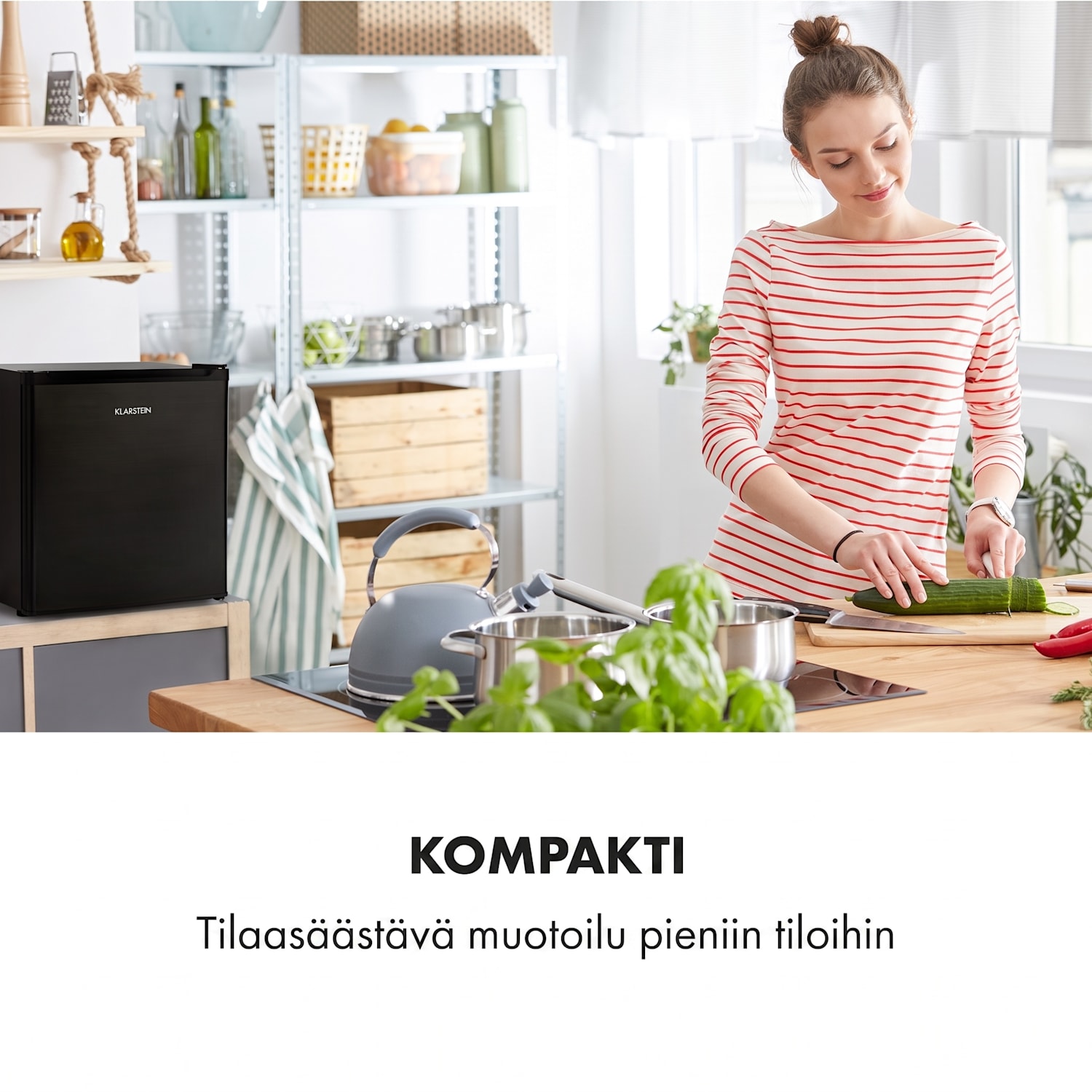 Garfield Eco minipakastin, A++, 4 tähden, 34 litraa, kompakti Musta