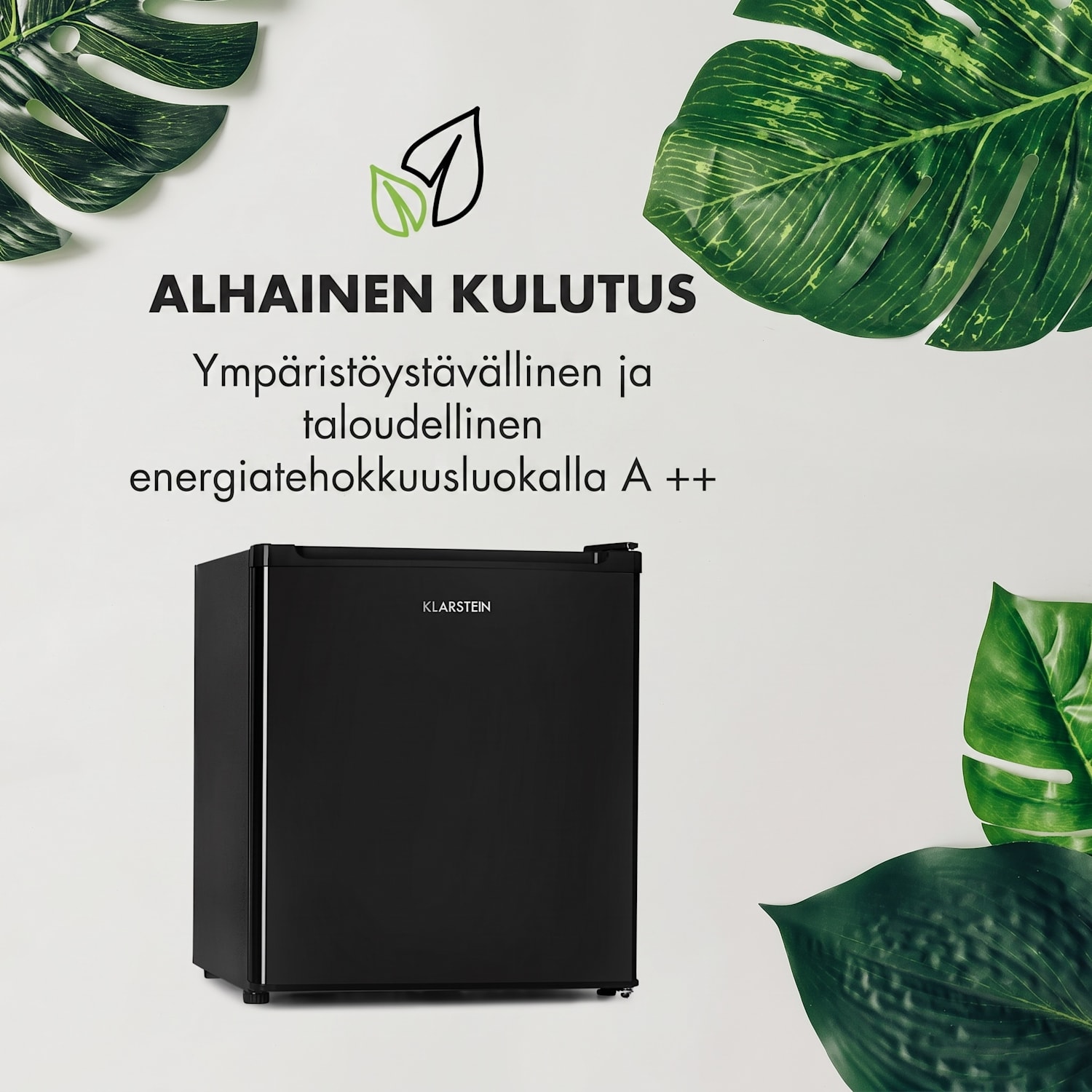 Garfield Eco minipakastin, A++, 4 tähden, 34 litraa, kompakti Musta
