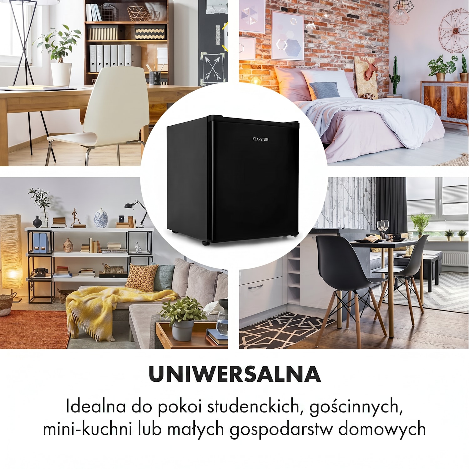 Garfield Eco, mini zamrażarka, 4 gwiazdki, 34 l, kompaktowa, E, czarna Czarny