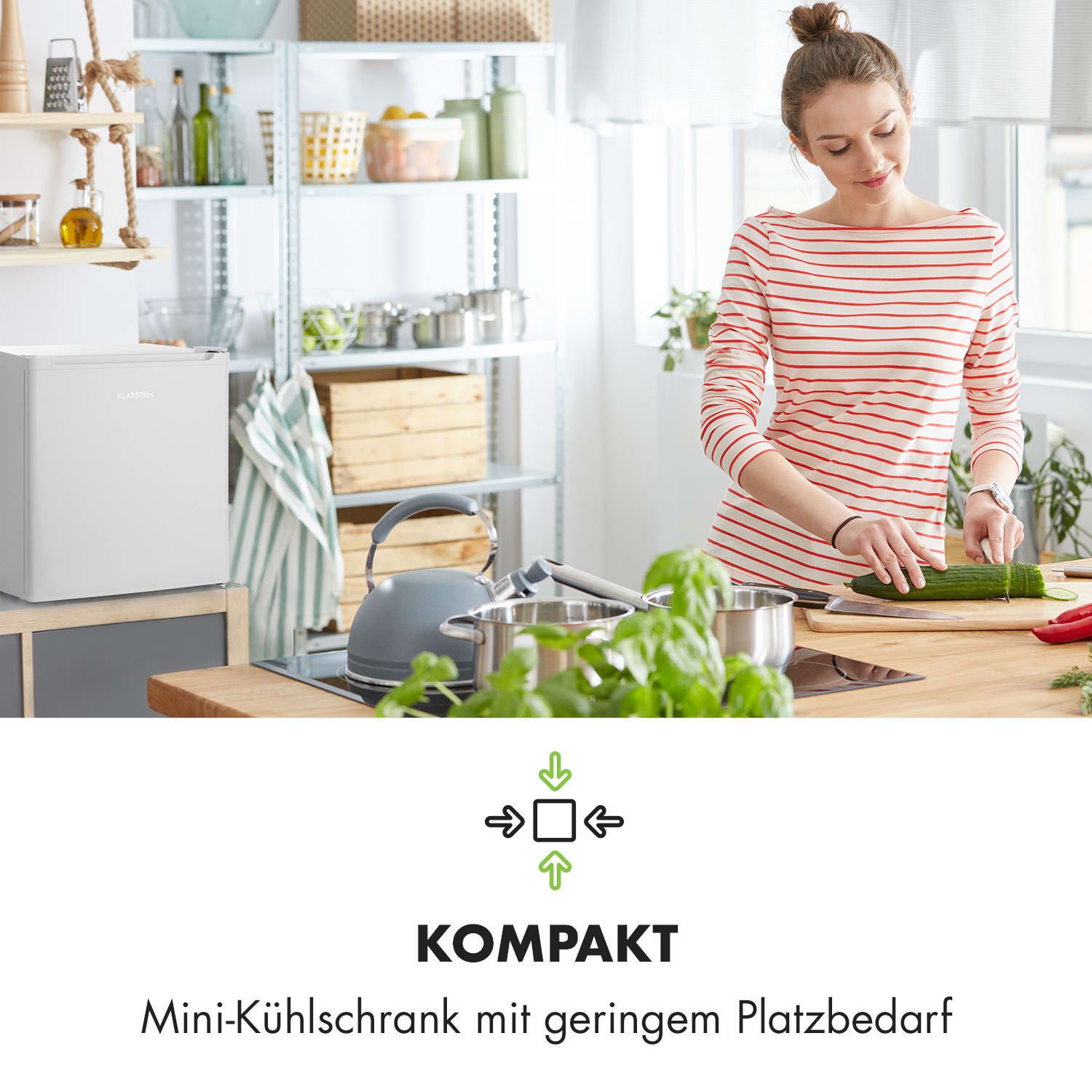 Snoopy Eco Mini-Kühlschrank mit Gefrierfach 41 Liter 39dB Weiß