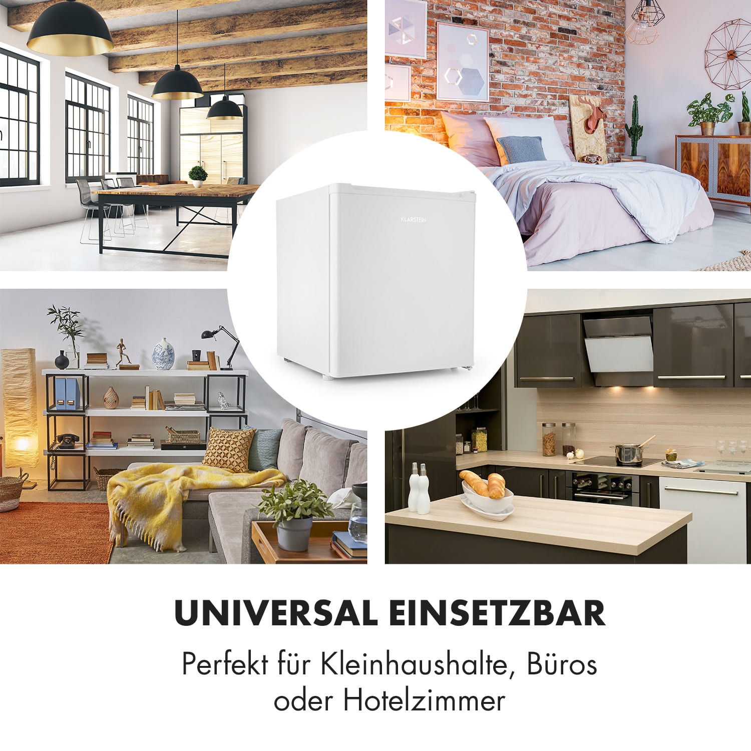 Snoopy Eco Mini-Kühlschrank mit Gefrierfach 41 Liter 39dB Weiß