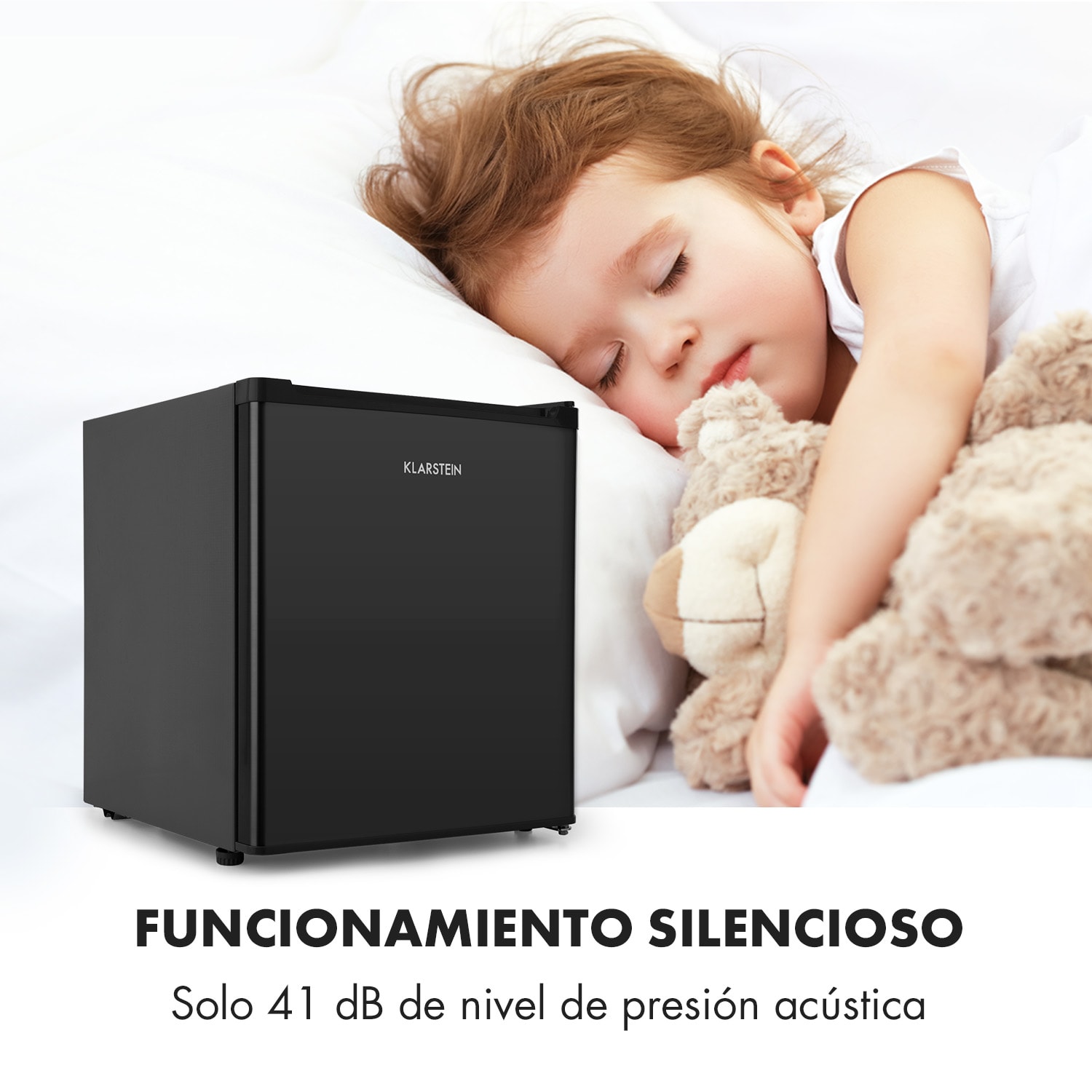 Snoopy Eco Mini Frigorífico con Congelador 41 Litros 39dB Negro