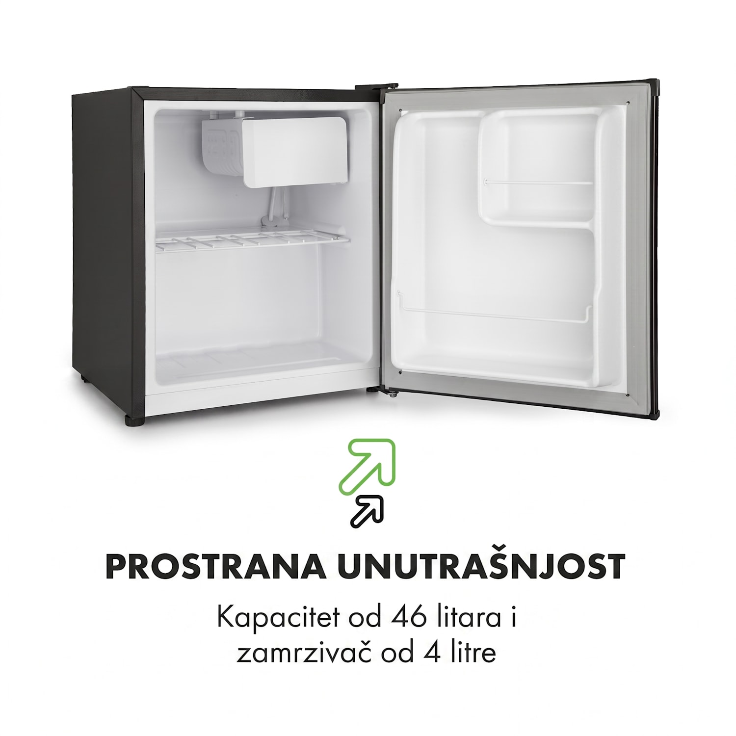 Snoopy Eco, mini hladnjak sa zamrzivačem, E, 41 litara, 39 dB, crni Crna