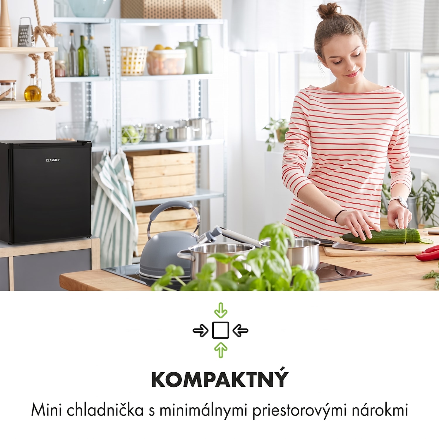 Snoopy Eco, mini chladnička, mraziaci priečinok, 41 l, energet. trieda F, 39 dB, čierna Čierna