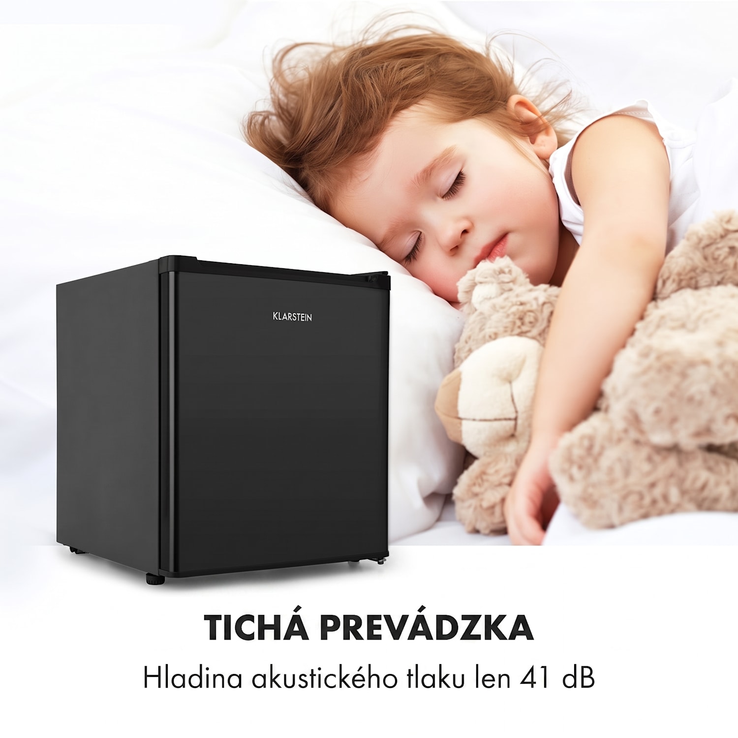 Snoopy Eco, mini chladnička, mraziaci priečinok, 41 l, energet. trieda F, 39 dB, čierna Čierna