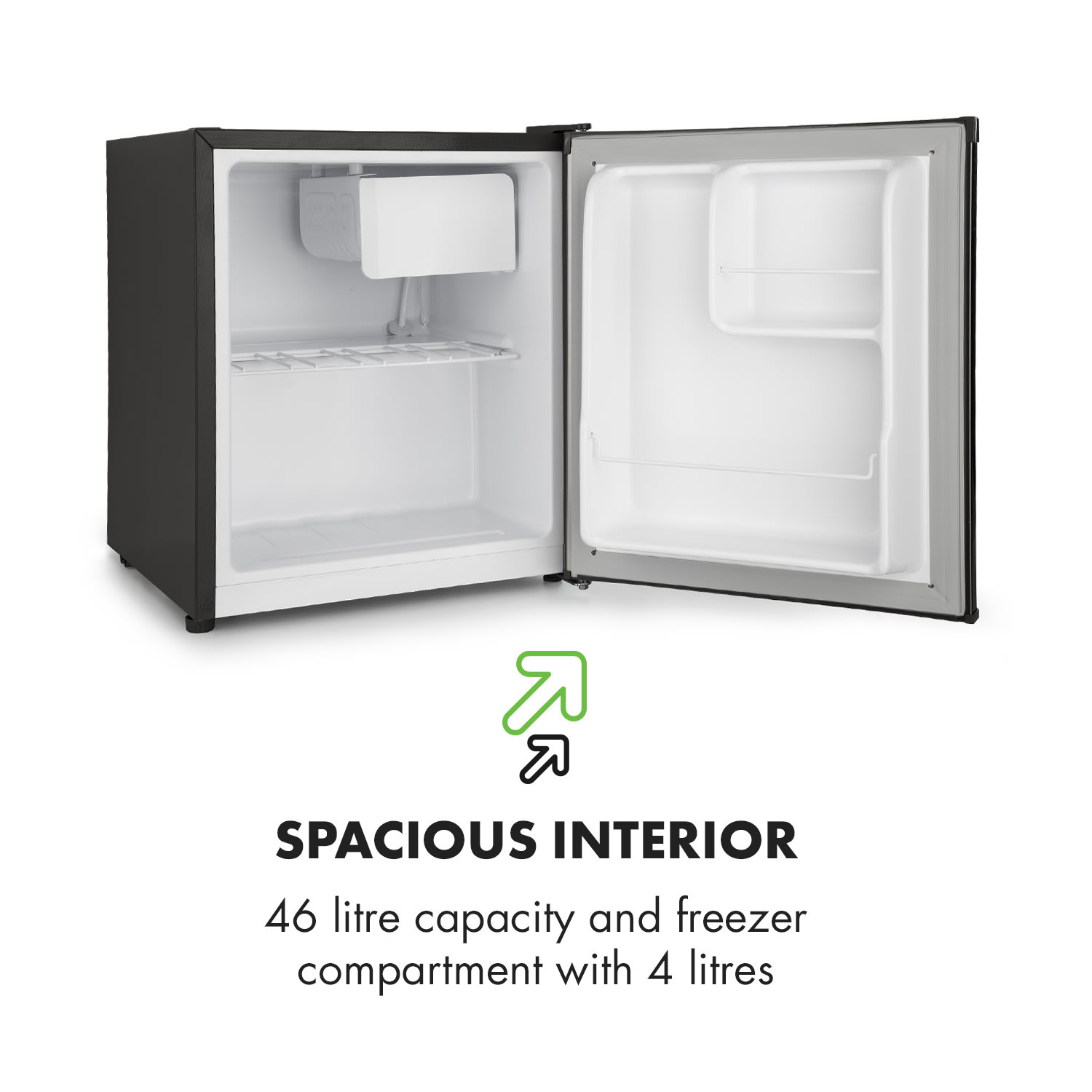 Snoopy Eco Mini Fridge with Freezer 41 Litres 39dB Black