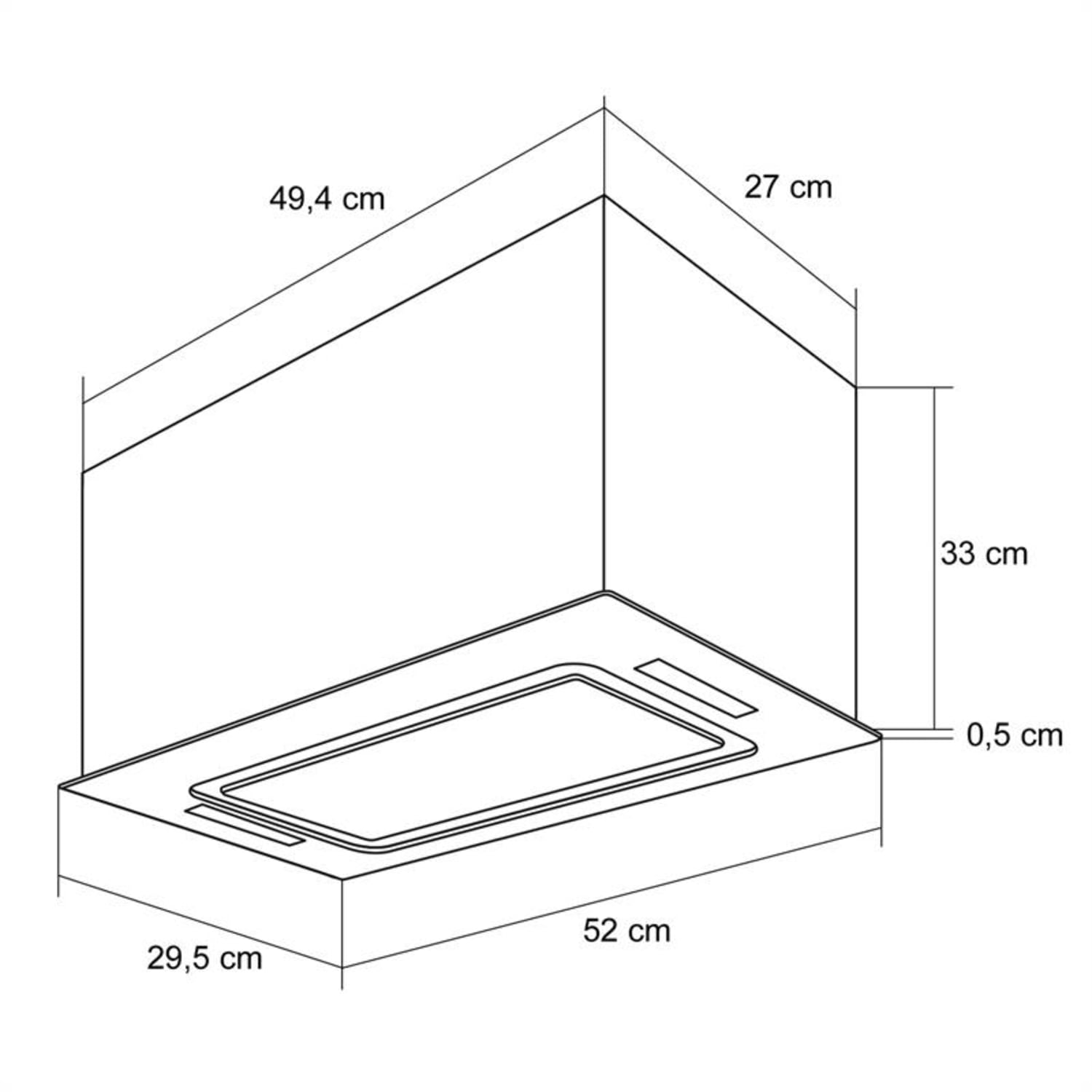 Hektor Hotte encastrable 52cm Extraction 530 m³/h LED - blanche 52 cm | sans filtre à charbon actif | Blanc