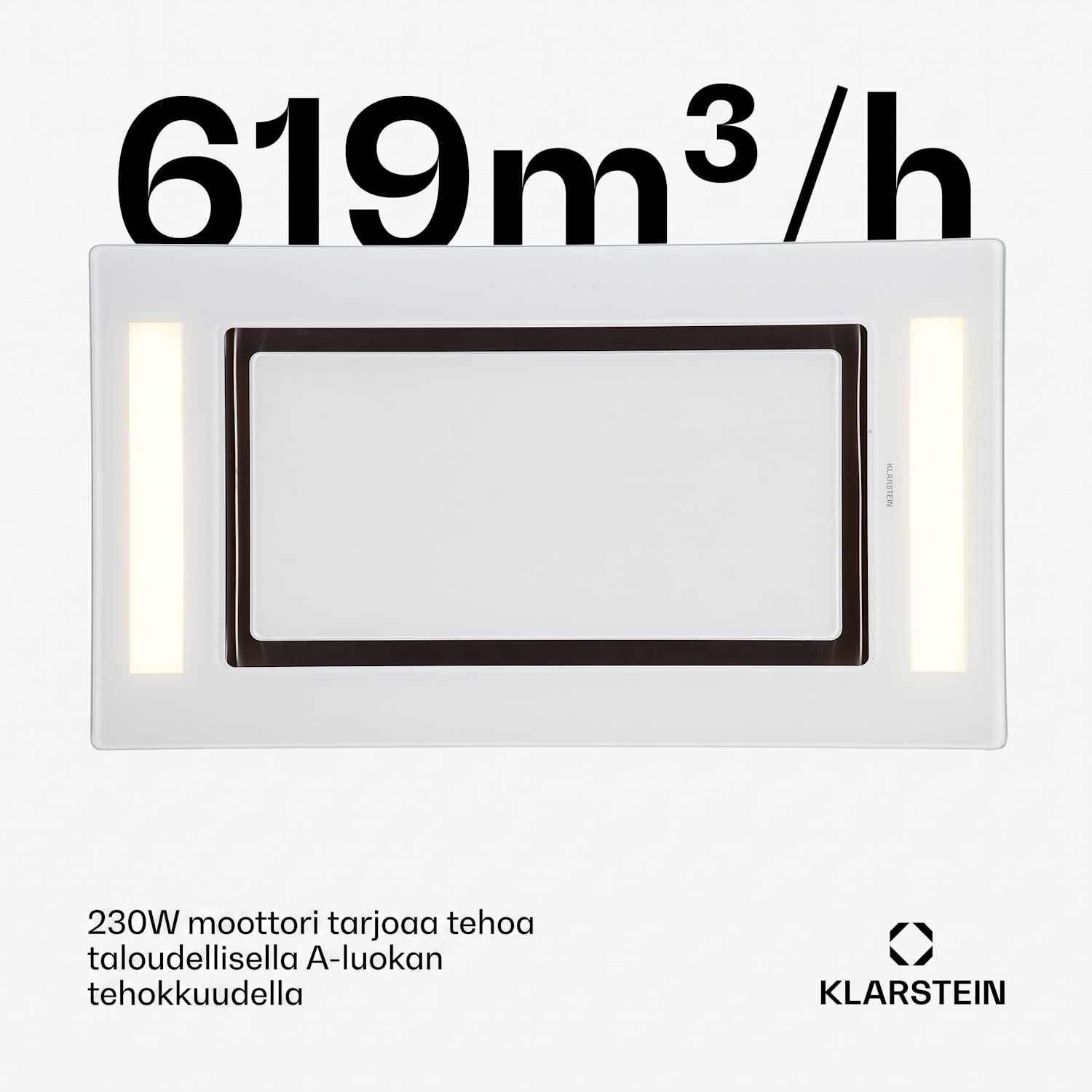 Remy liesituuletin kattoon 90 cm 630 m³/h 230 W 3 tasoa kaukosäädin Valkoinen