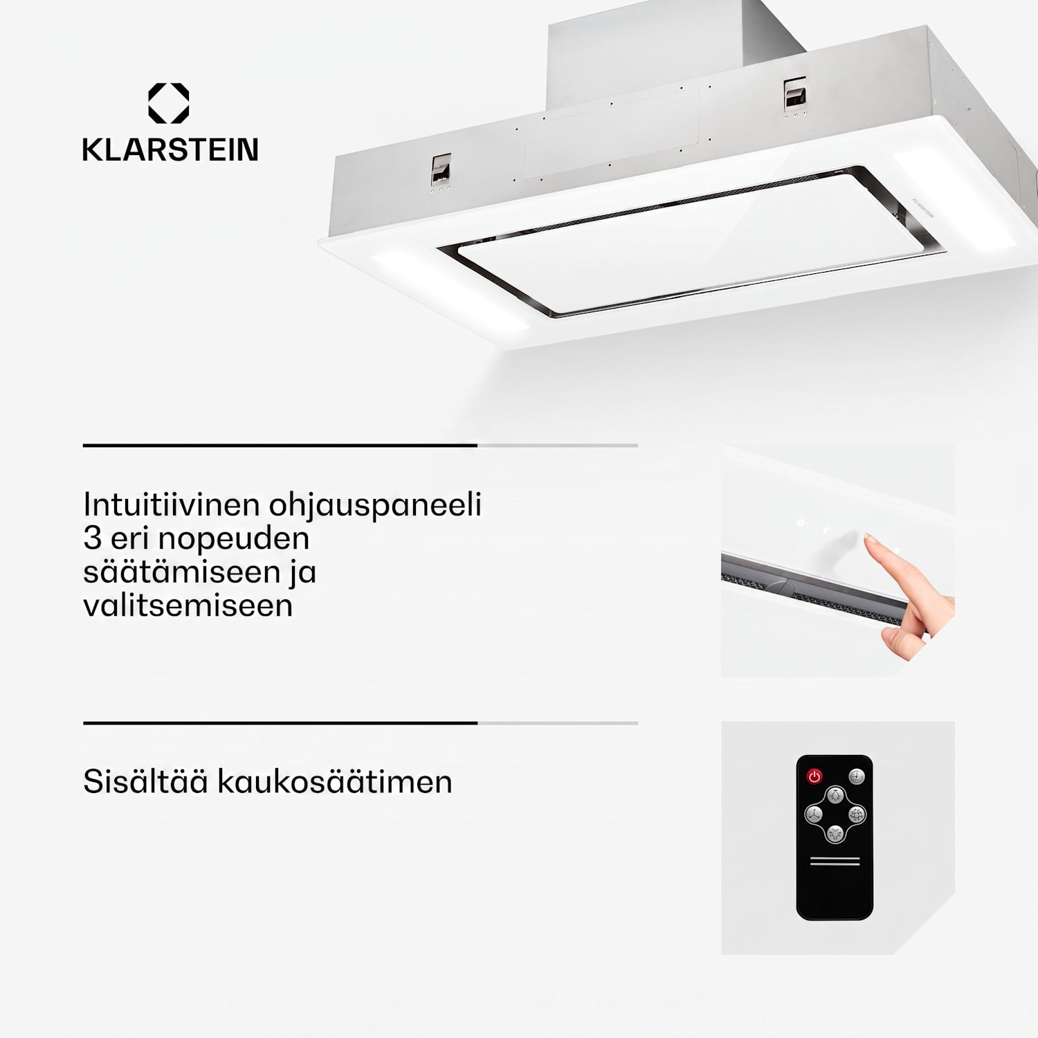 Remy liesituuletin kattoon 90 cm 630 m³/h 230 W 3 tasoa kaukosäädin Valkoinen