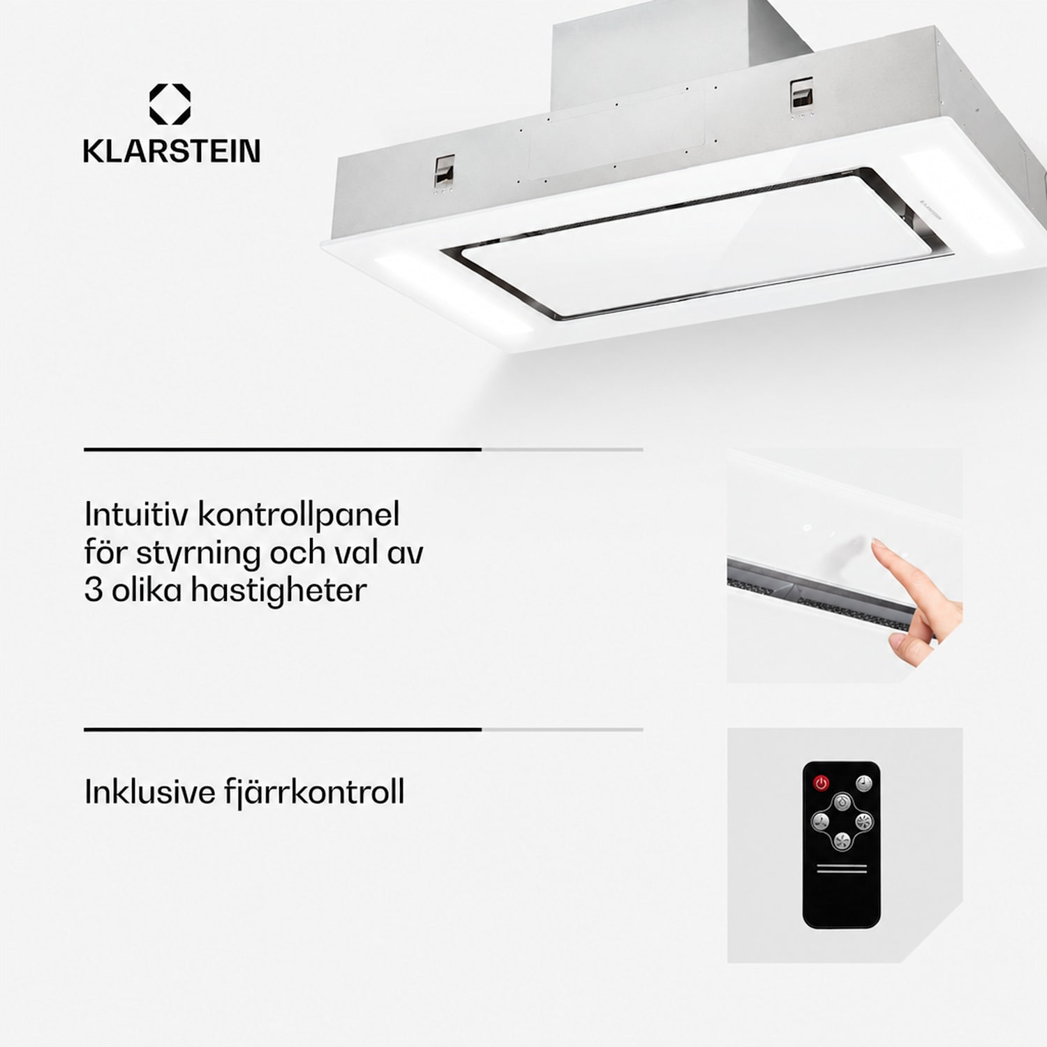 Remy Takfläkt 90 cm 619 m³/h 230W 3 nivåer fjärrkontroll 