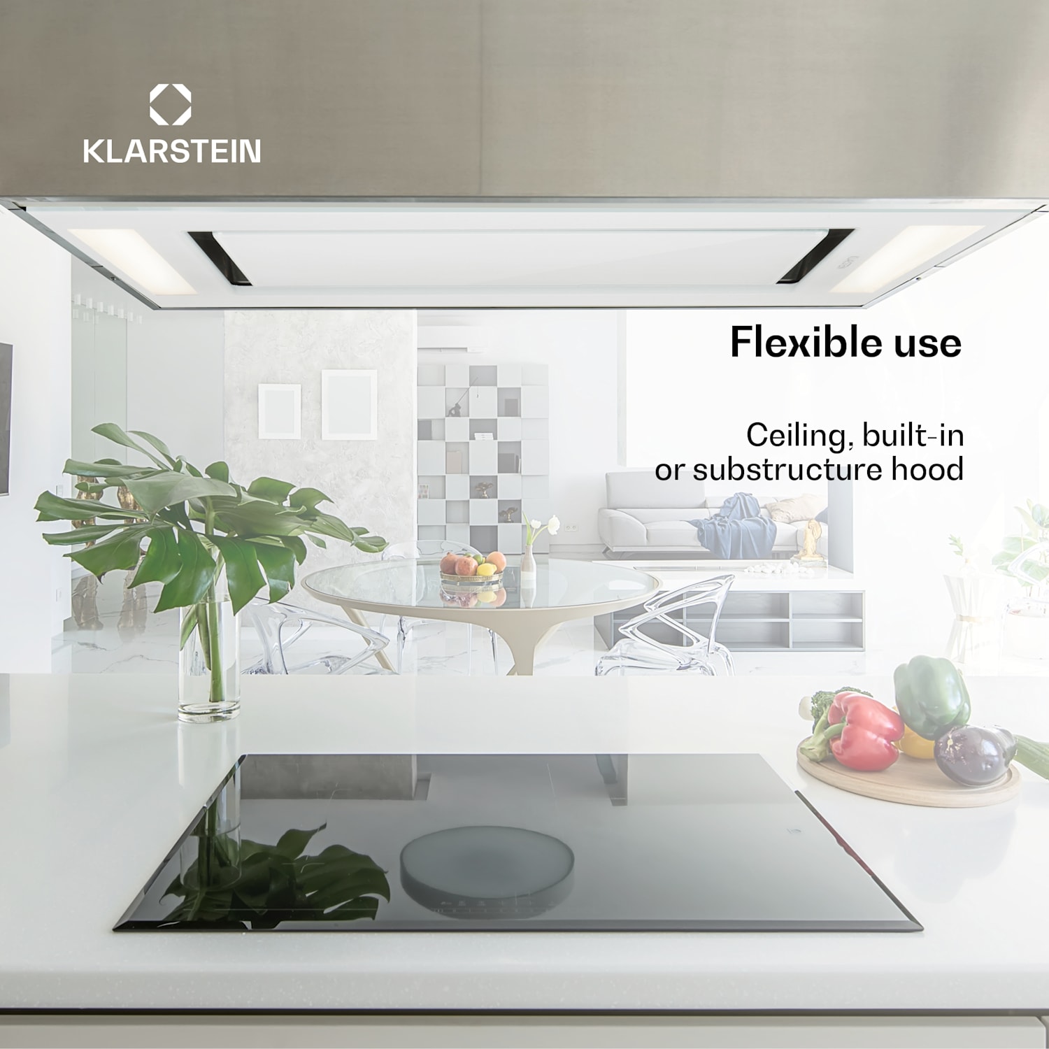 Remy plafondkap 90 cm 619 m³/h 230W 3 standen afstandsbediening Zonder reservefilter | Wit