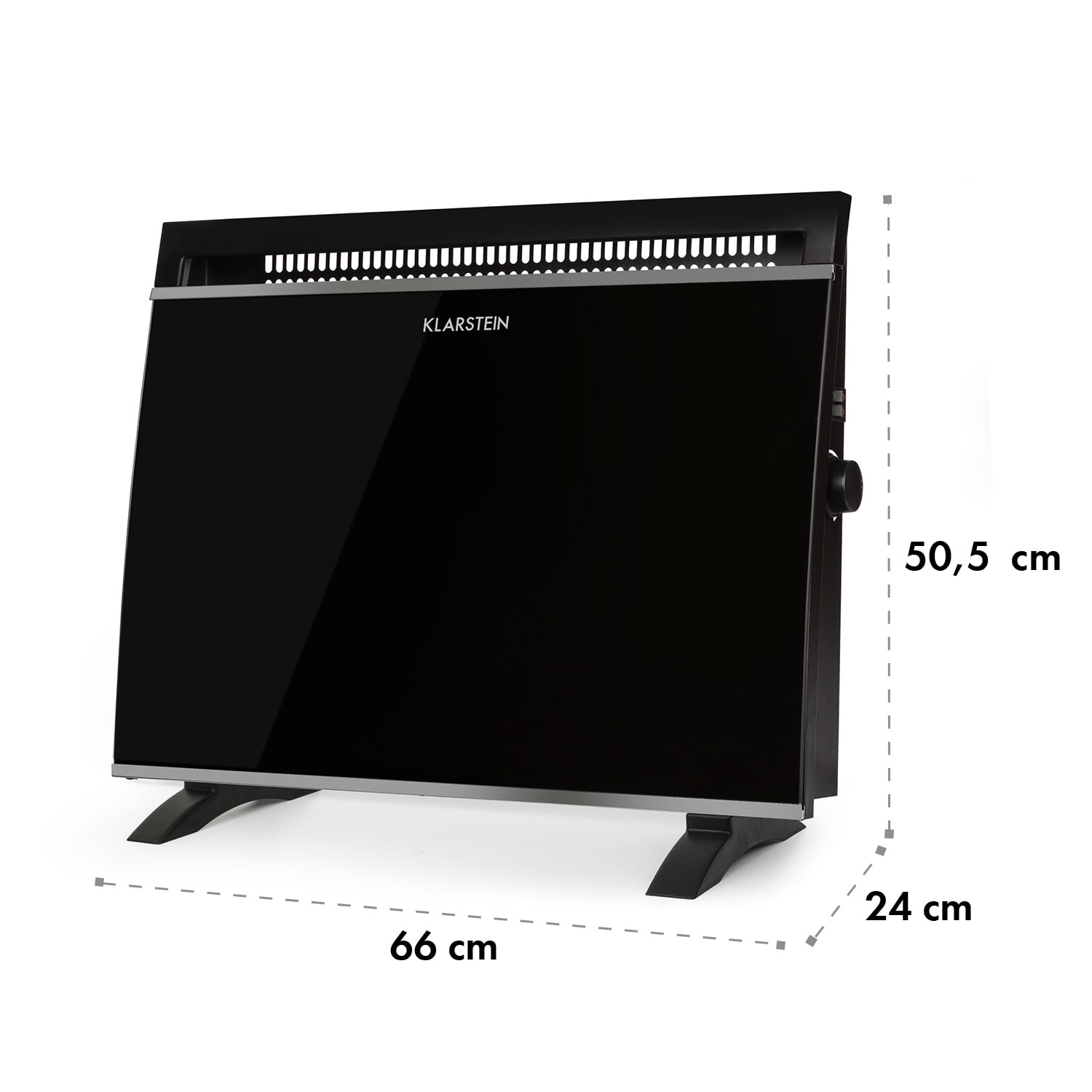 Gotland, convector de sticlă, 600/900/1500 W, negru 