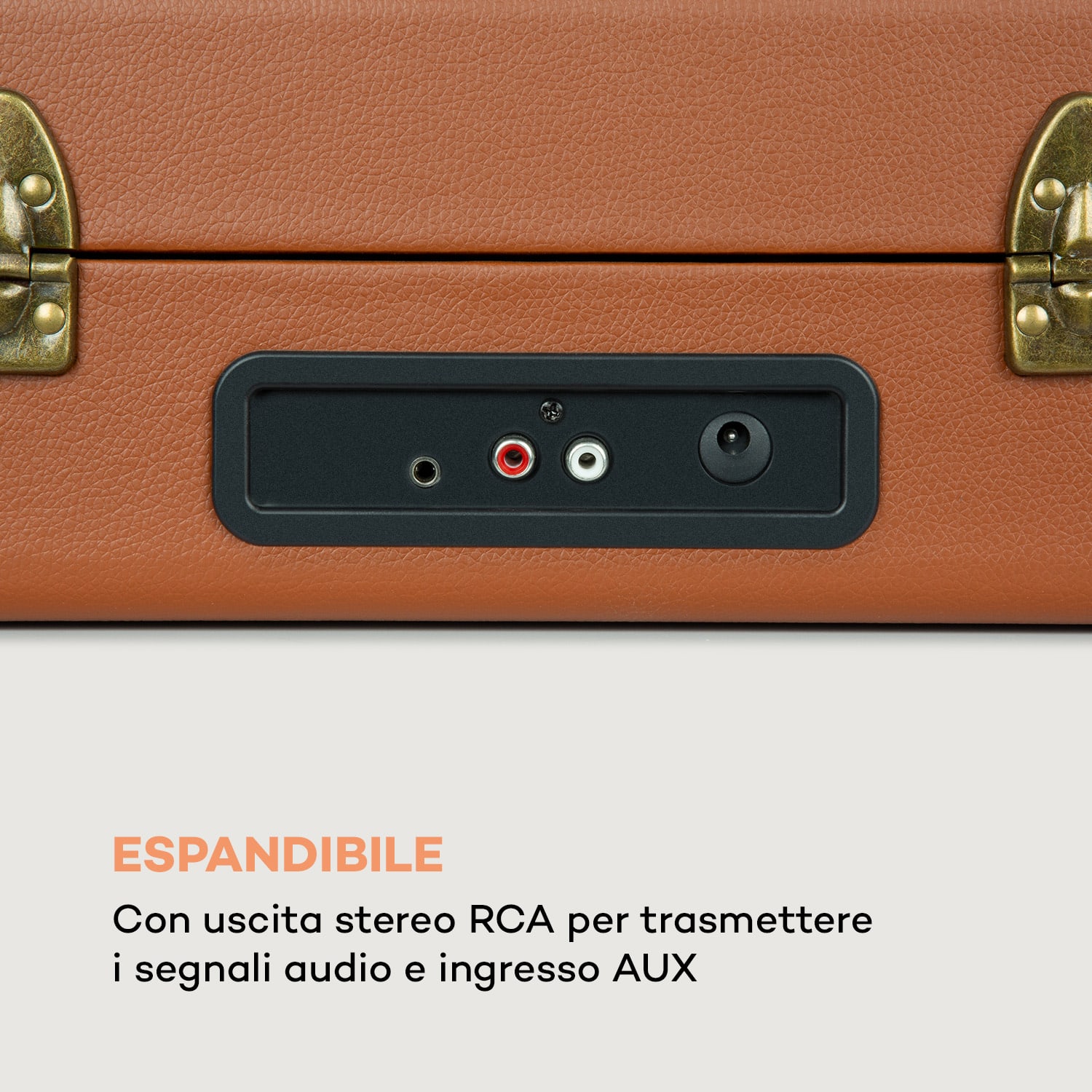 Giradischi BT USB auna Jerry Lee BT registrazione e riproduzione marrone 