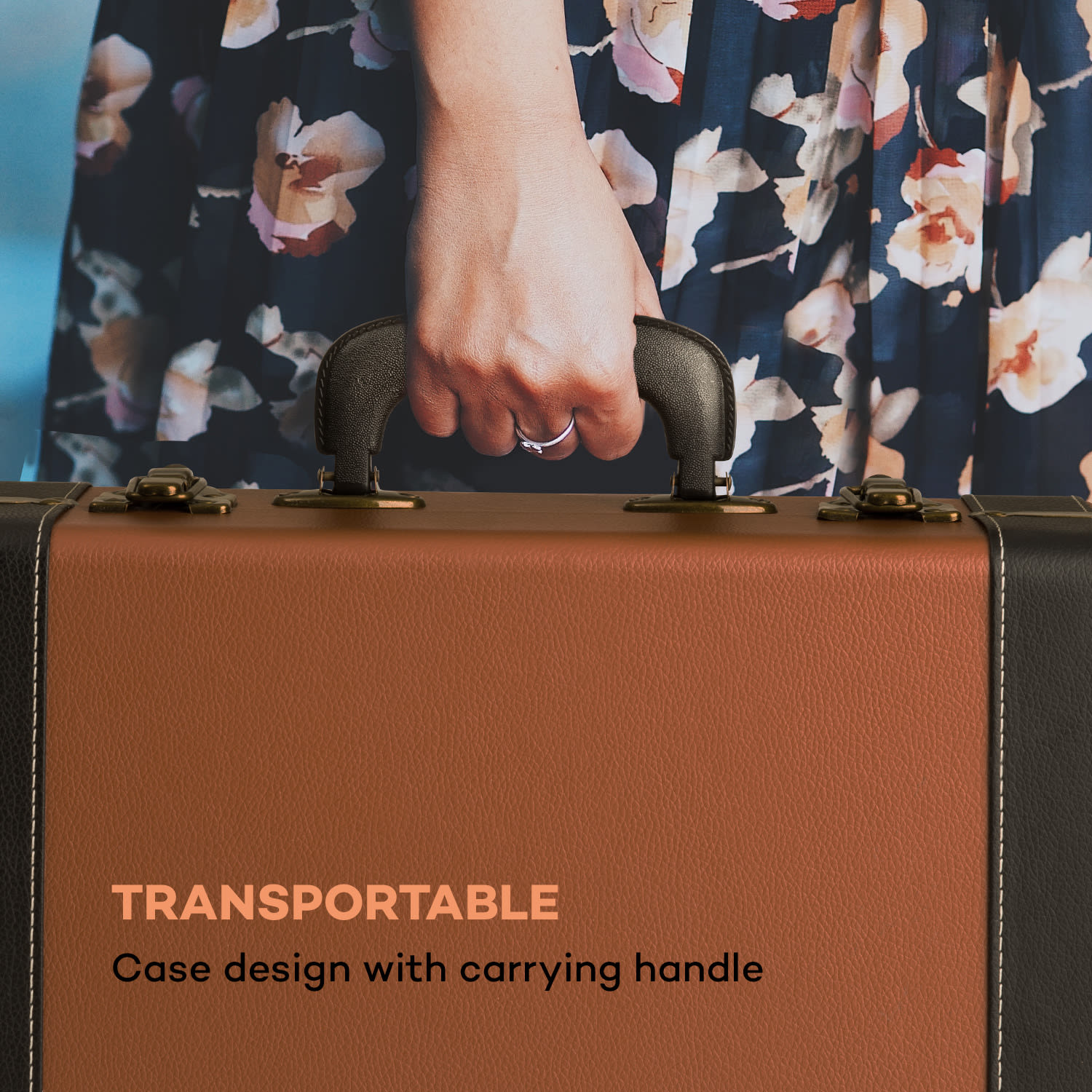 Jerry Lee BT Turntable BT USB Recording & Playback Brown 