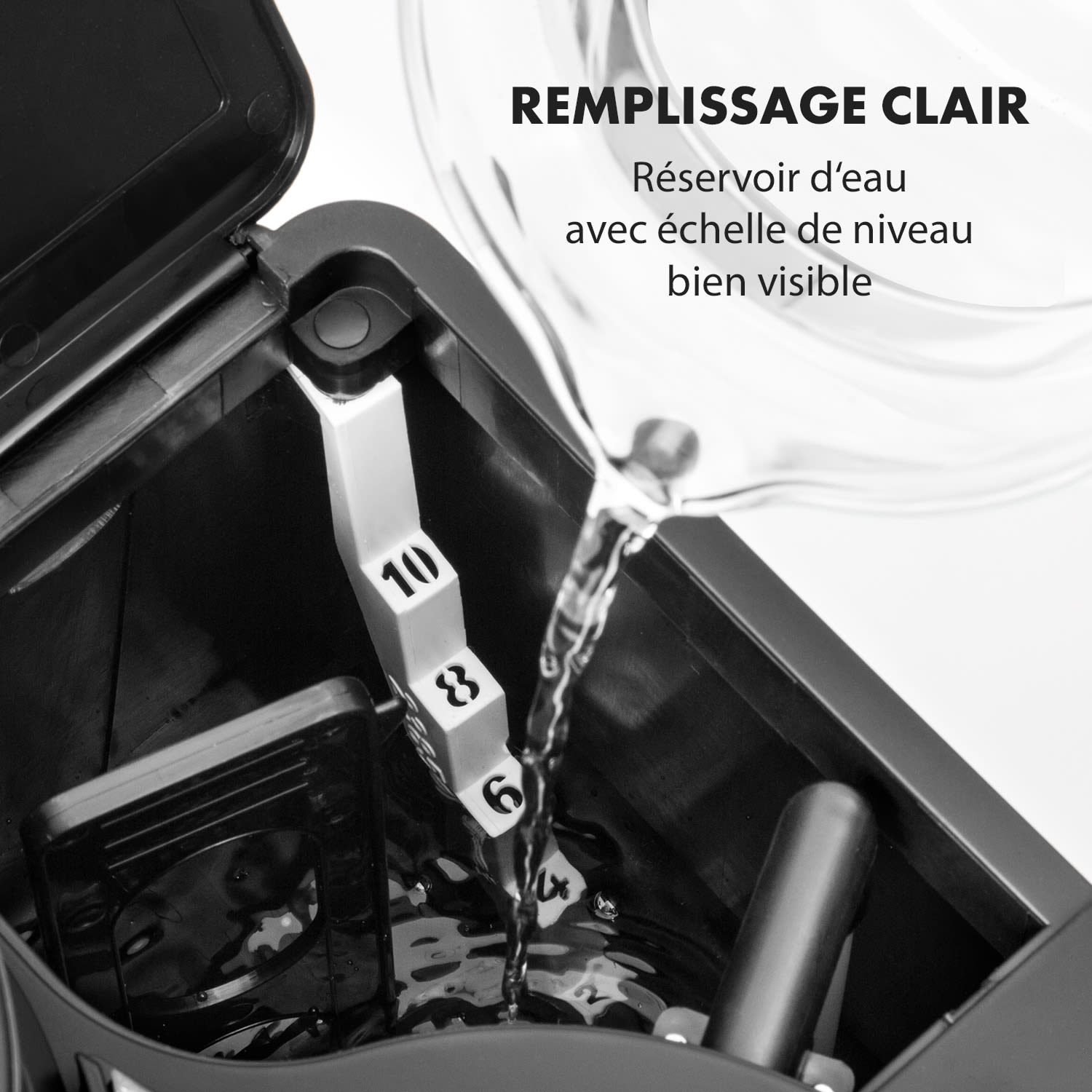 Aromatica II Cafetière 1,25L broyeur intégré > 10 tasses 1000W - noir Verseuse en verre | Noir