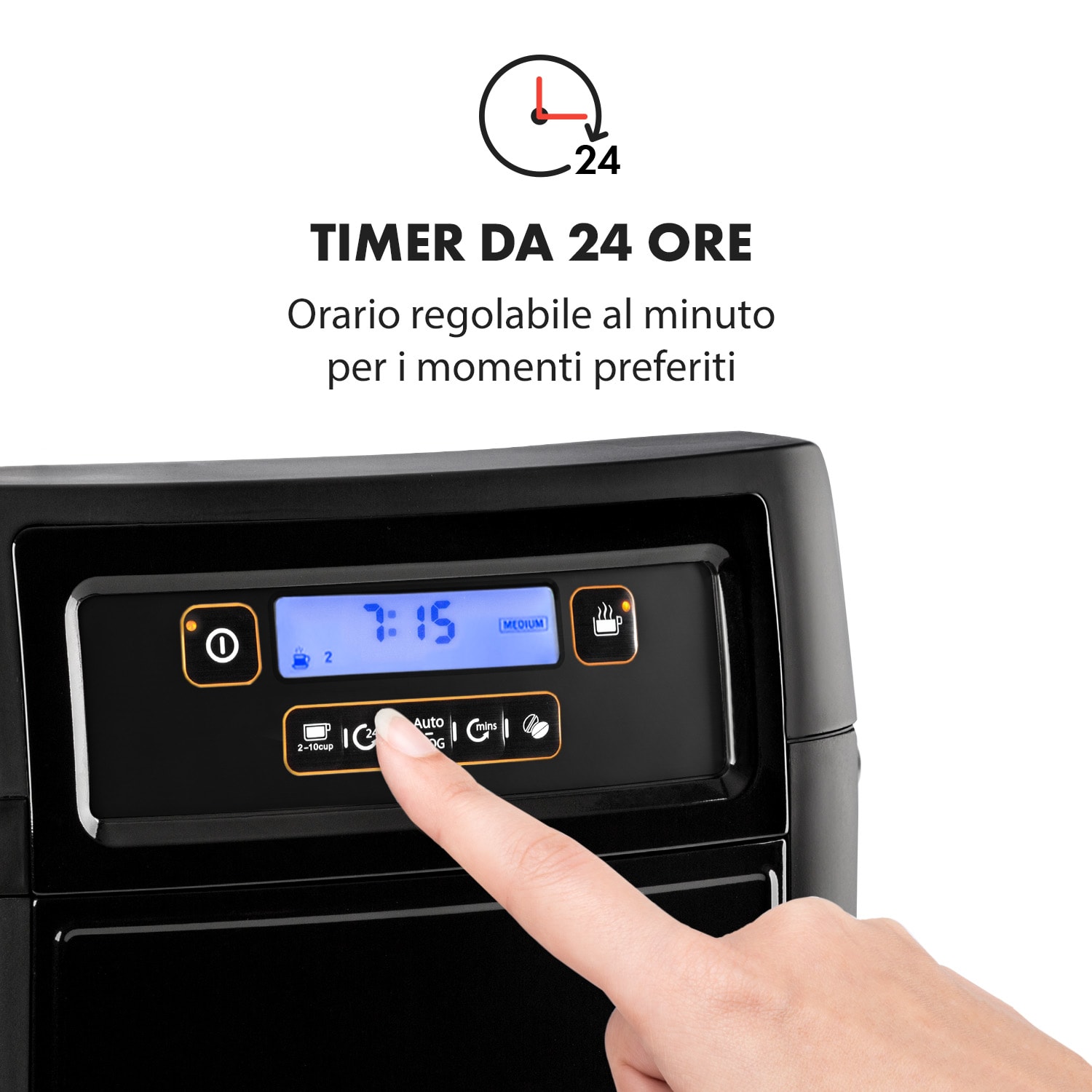 Aromatica II Macchina Del Caffè, Macinino, 1,25 l, nero Caraffa in vetro | Nero