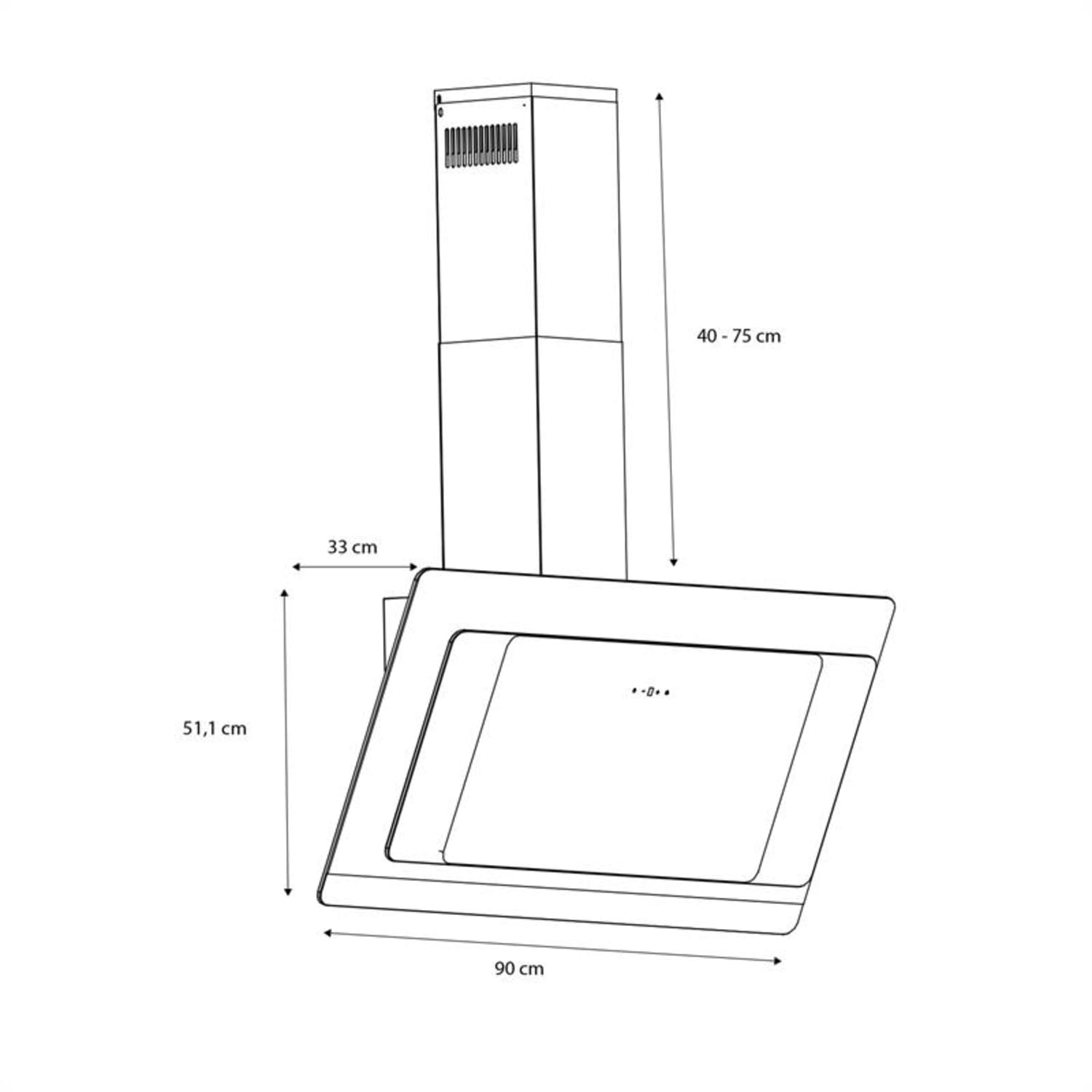 Aurora Eco 90 páraelszívó 90 cm | Fekete