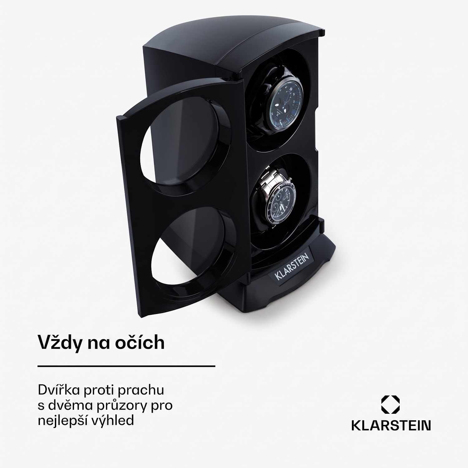 St. Gallen Premium, pohyblivý stojan na hodinky, 2 hodinek, 4 rychlosti, černý Černá