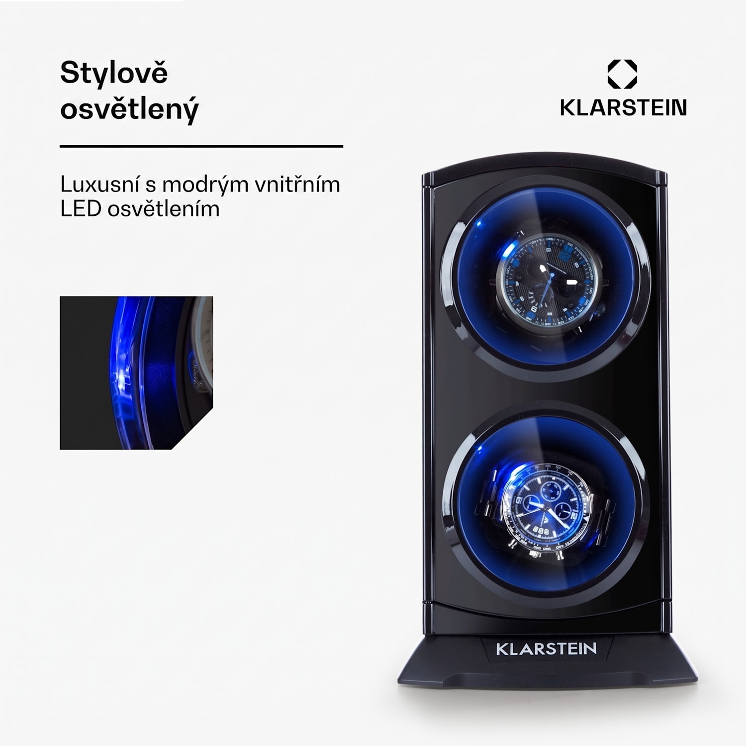 St. Gallen Premium, pohyblivý stojan na hodinky, 2 hodinek, 4 rychlosti, černý Černá