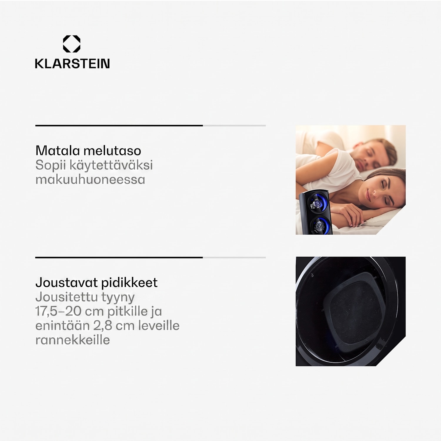 St. Gallen Premium -kellonliikutin 2 kelloa 4 nopeutta musta Musta