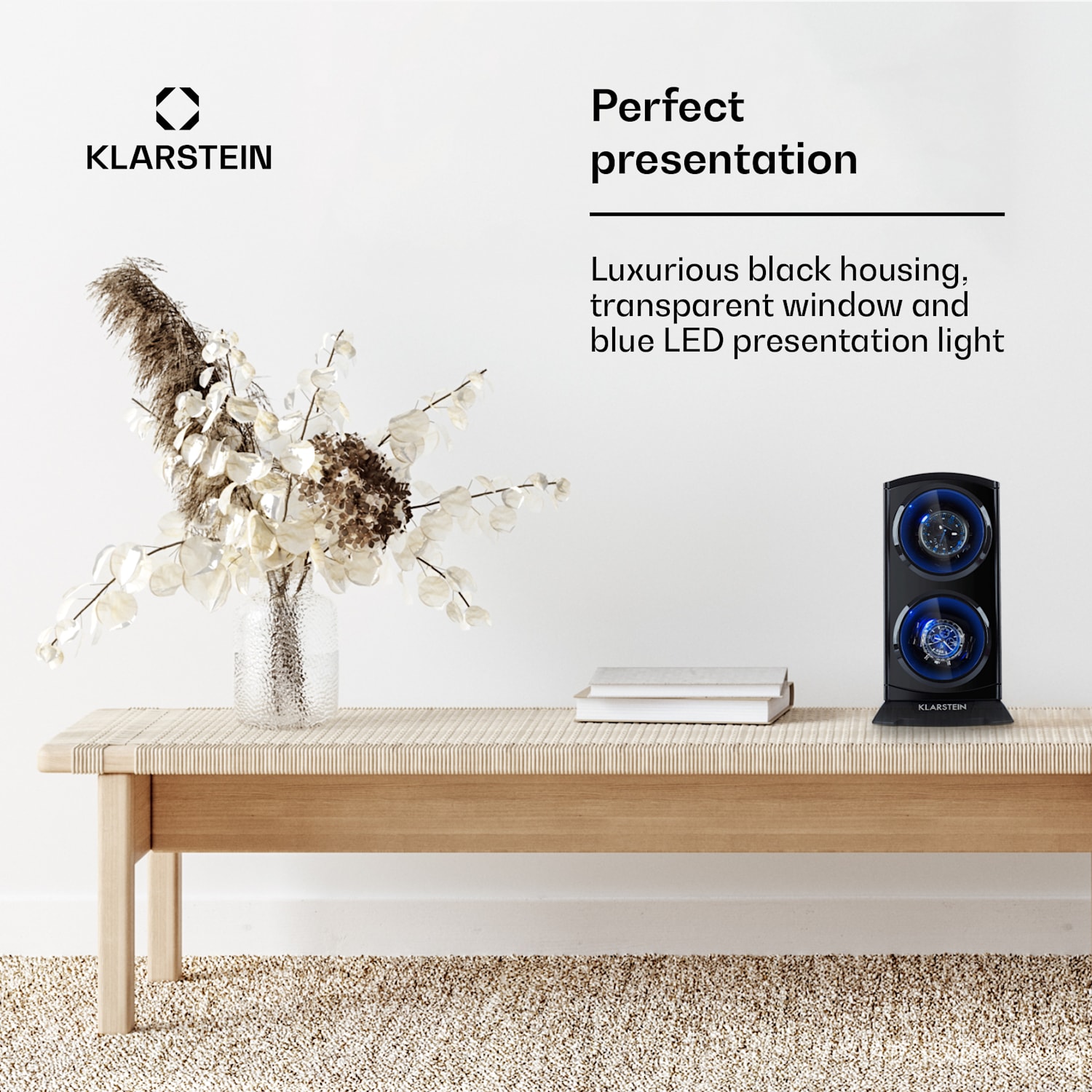 St. Gallen Premium, aparat pentru ceas, 2 ceasuri, 4 viteze, negru Negru