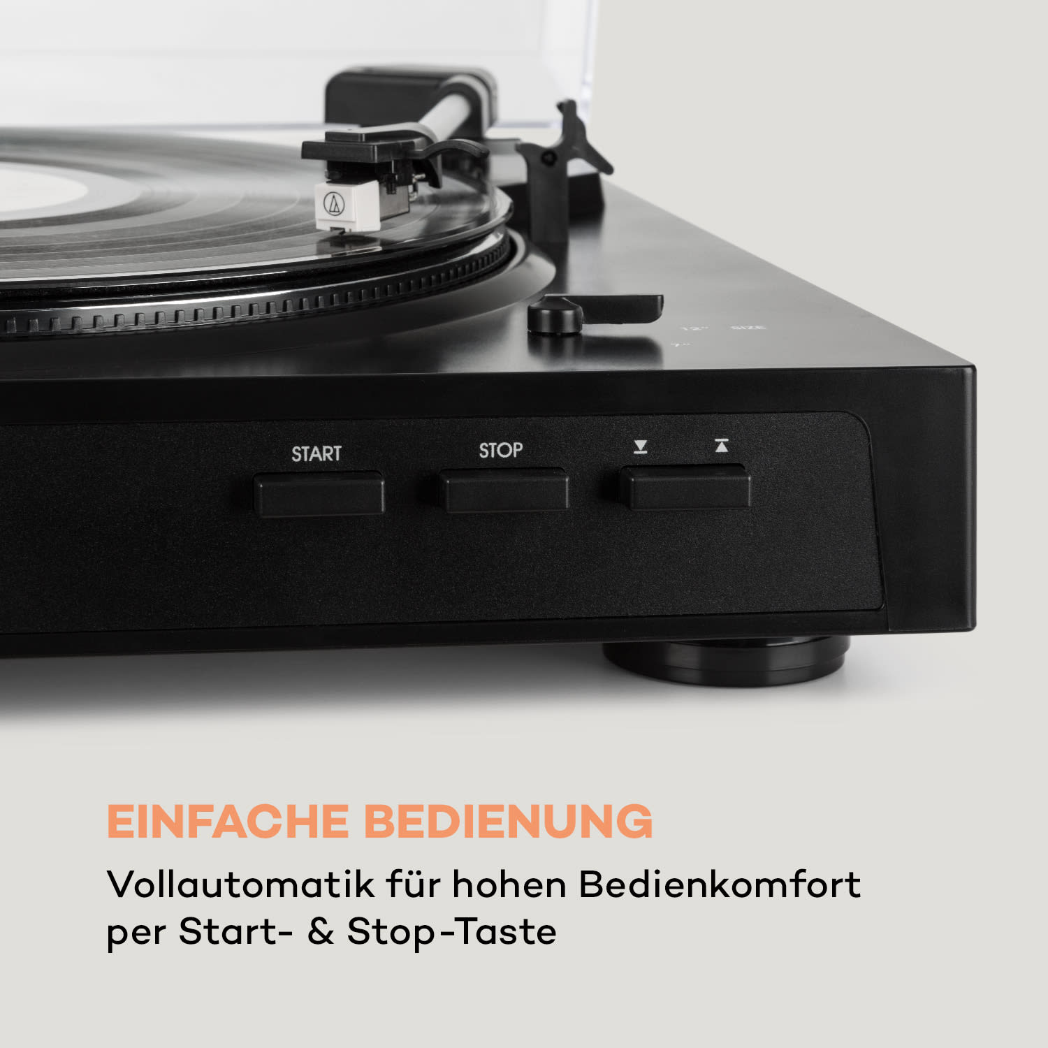 Fullmatic vollautomatischer Plattenspieler USB Vorverstärker schwarz Schwarz
