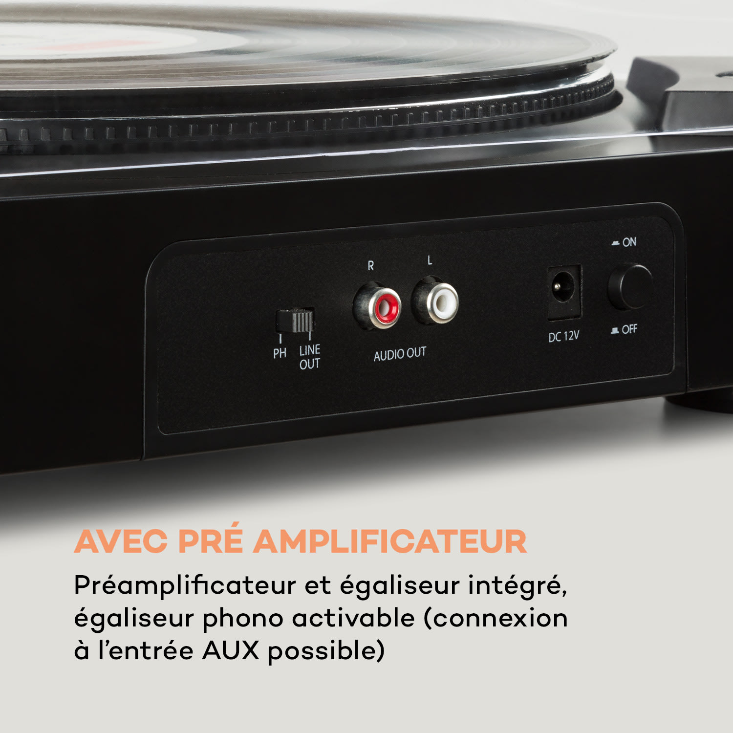 Fullmatic volautomatische platenspeler USB voorversterker zwart Zwart