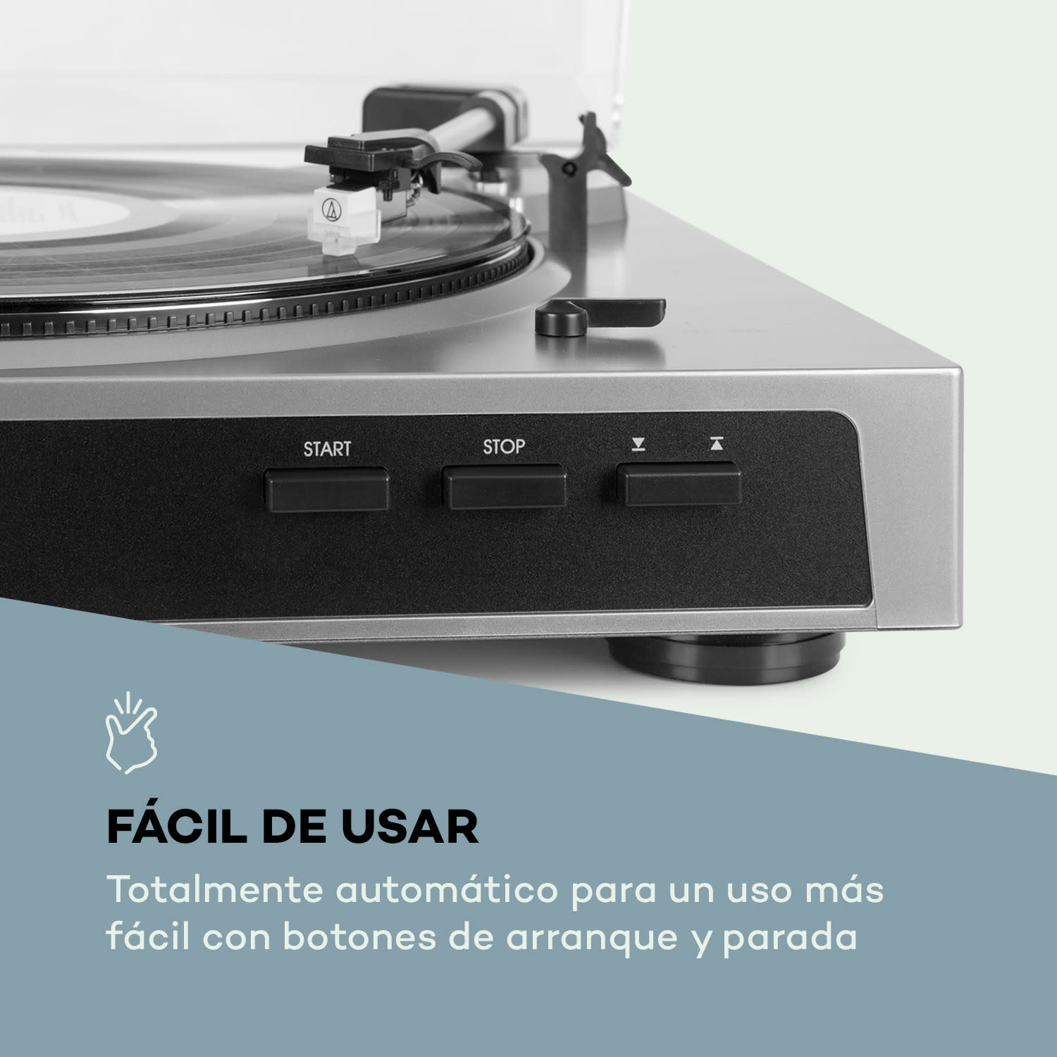 Fullmatic Tocadiscos totalmente automático USB Preamplificador Plateado Plata