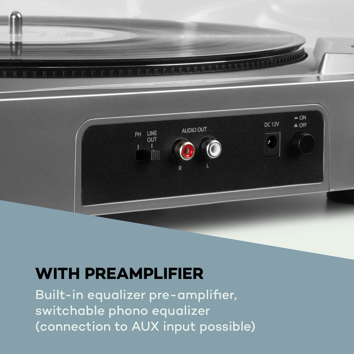 Fullmatic volautomatische platenspeler USB voorversterker zilver Zilver