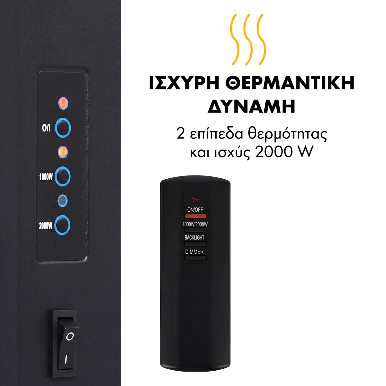 Lausanne Vertical, ηλεκτρικό τζάκι, 2000 W, εβδομαδιαίος χρονοδιακόπτης, λευκό 2000 W | Κάθετος | Λευκό
