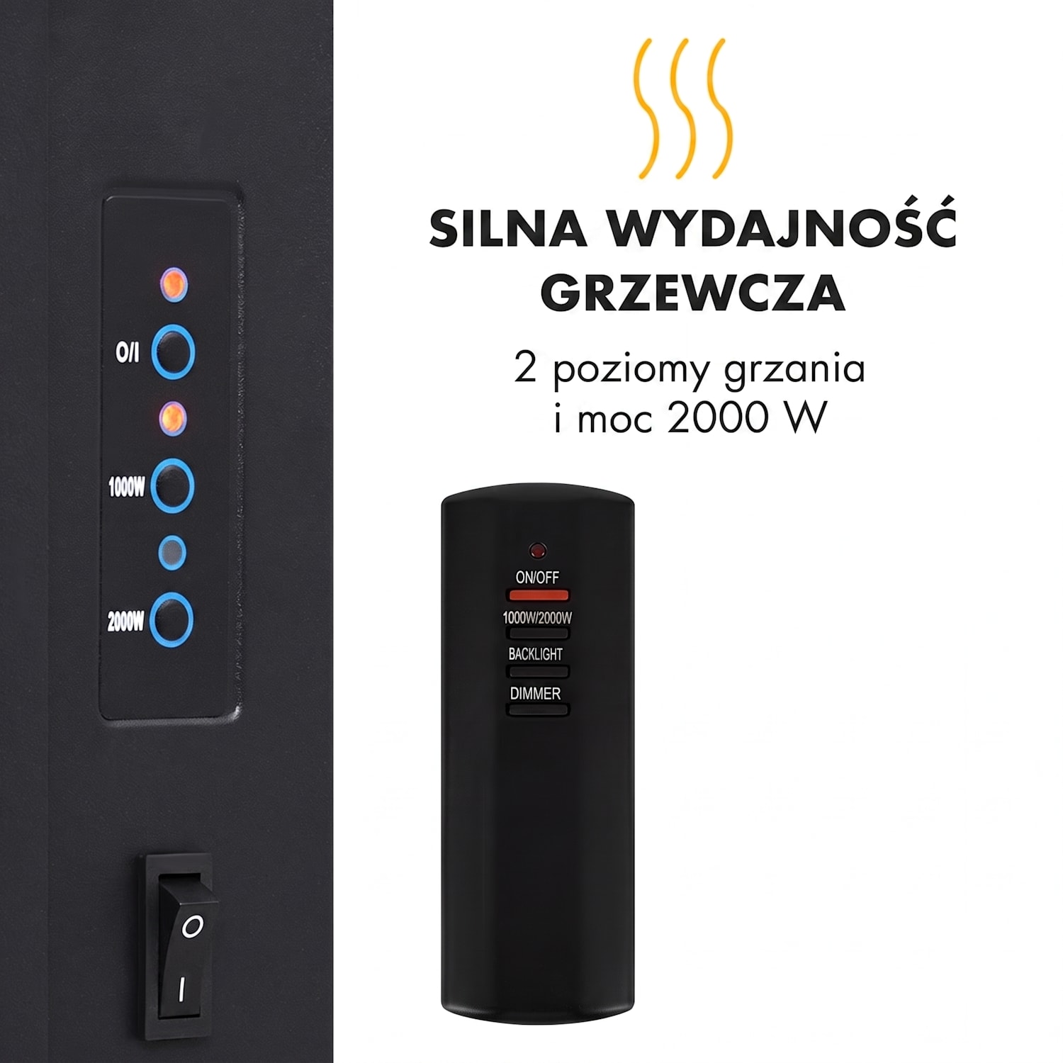 Lausanne Vertical, kominek elektryczny, 2000 W, tygodniowy timer, biały 2000 W | Pionowy | Biały