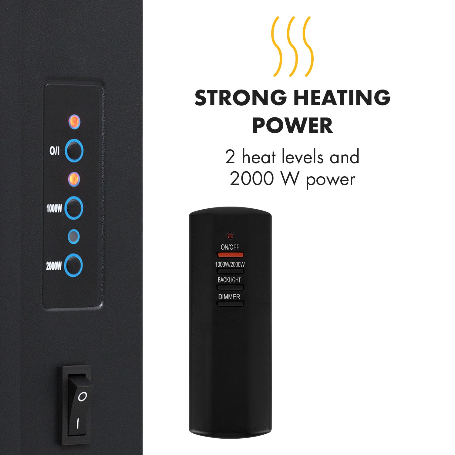 Lausanne Vertical, elektromos kandalló, 2000 W, heti időzítő, fehér 2000 W | Függőleges | Fehér